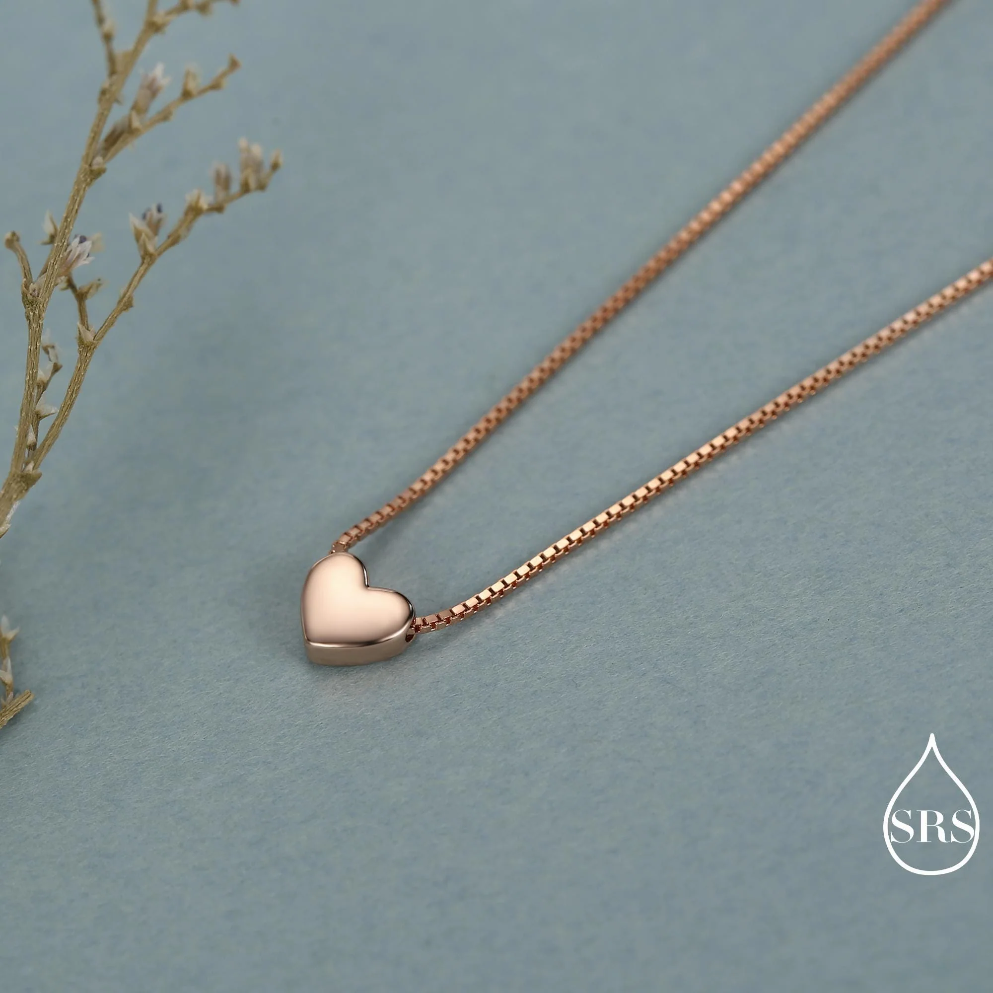 Minimalist Heart Pendant Necklace in Sterling Silver, Gold and Rose Gold. Tiny Heart Necklace, Sweet and Cute - Image 6