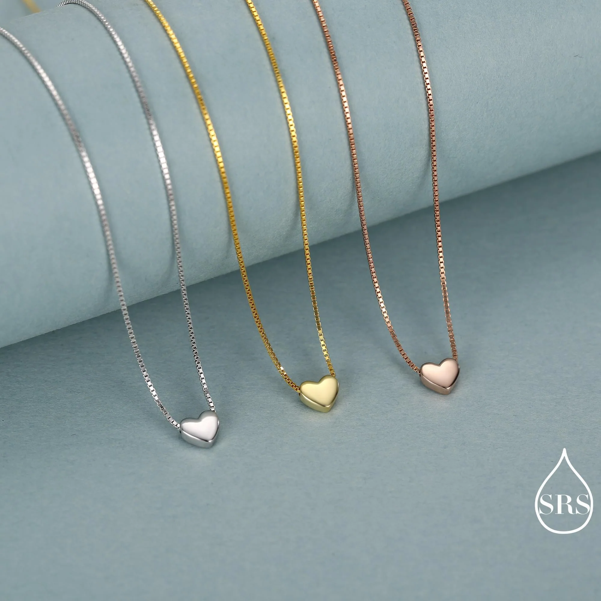 Minimalist Heart Pendant Necklace in Sterling Silver, Gold and Rose Gold. Tiny Heart Necklace, Sweet and Cute - Image 7