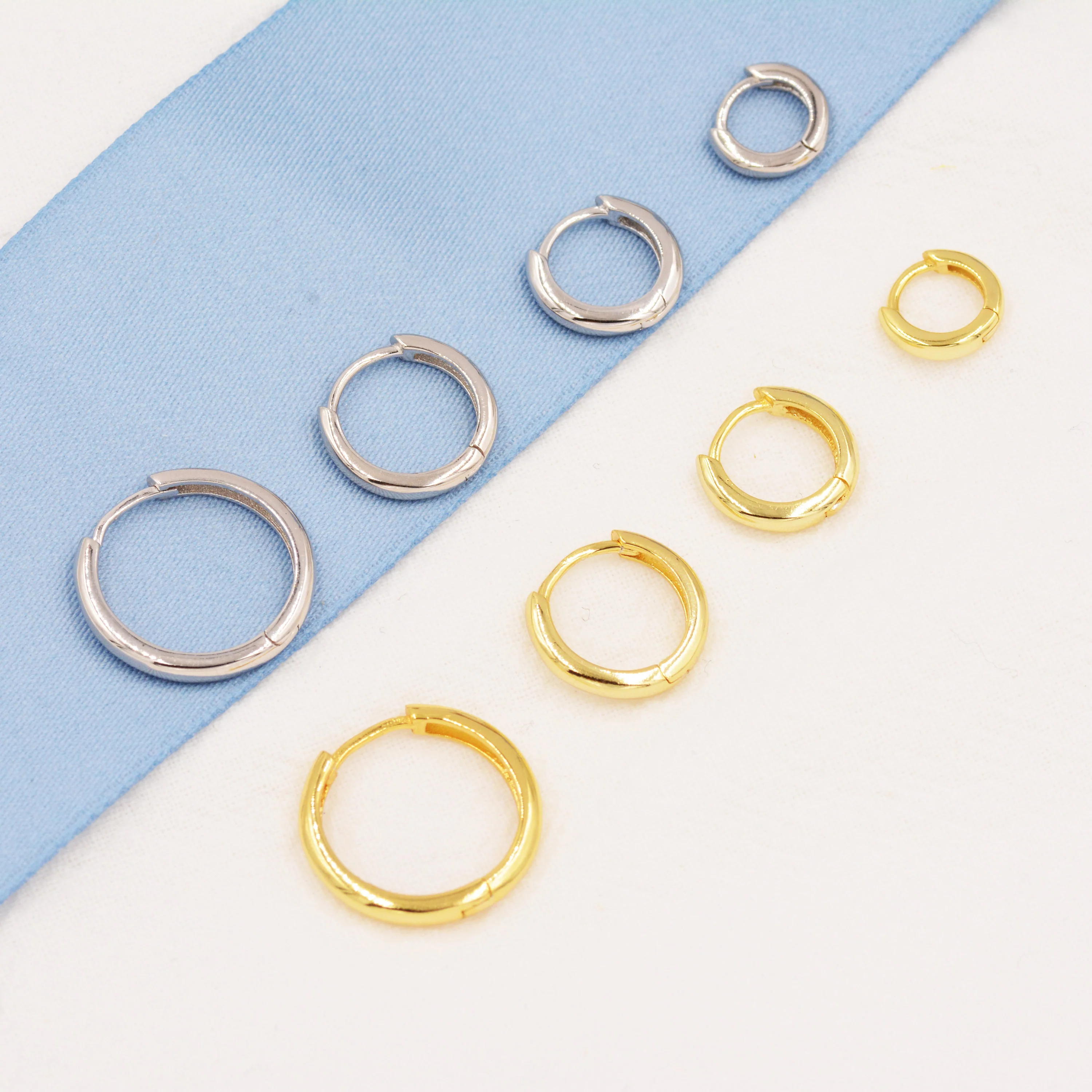 Minimalist Huggie Hoop Earrings in Sterling Silver, 6mm to 18mm Hoops, Various Sizes, Skinny Hoops, Silver or Gold, Simple Hoop Earrings - Image 2