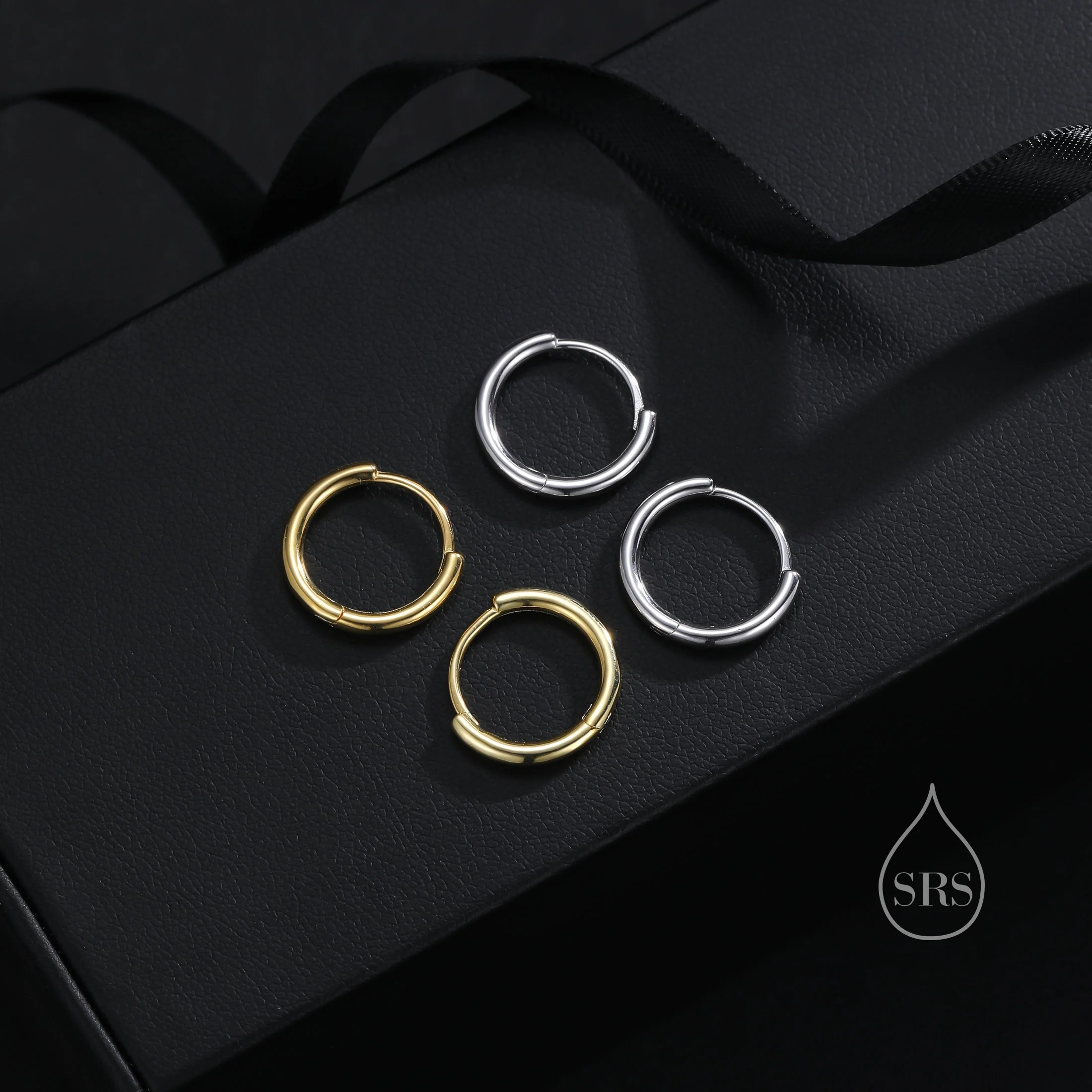 Minimalist Huggie Hoop Earrings in Sterling Silver, 6mm to 18mm Hoops, Various Sizes, Skinny Hoops, Silver or Gold, Simple Hoop Earrings - Image 5