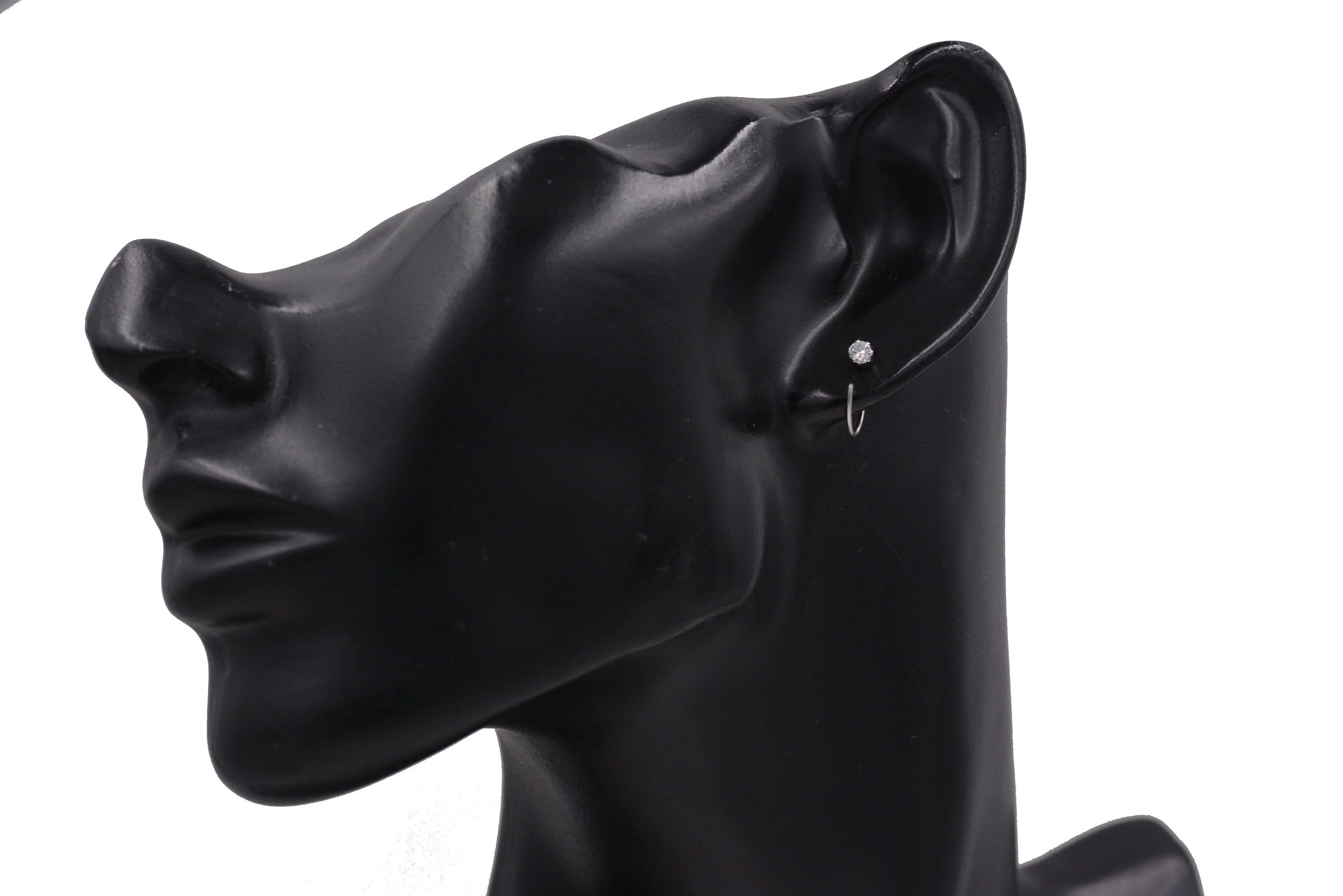 Minimalist Huggie Hoops in Sterling Silver with Sparkly CZ crystals, Geometric Circle Earrings - Image 9