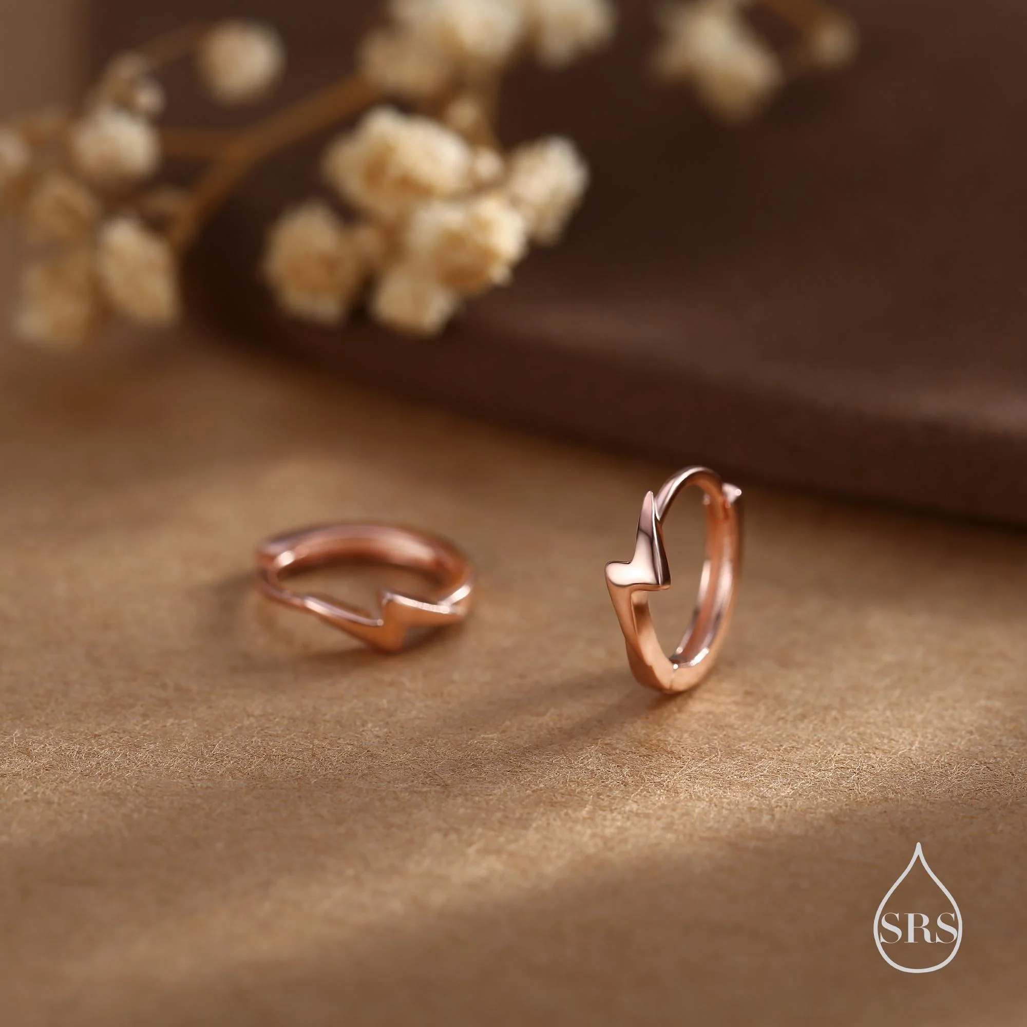 Minimalist Lightning Bolt Huggie Hoop Earrings in Sterling Silver, Silver, Gold, or Rose Gold, Lightning Bolt Hoop Earrings, Lightning Bolt - Image 5
