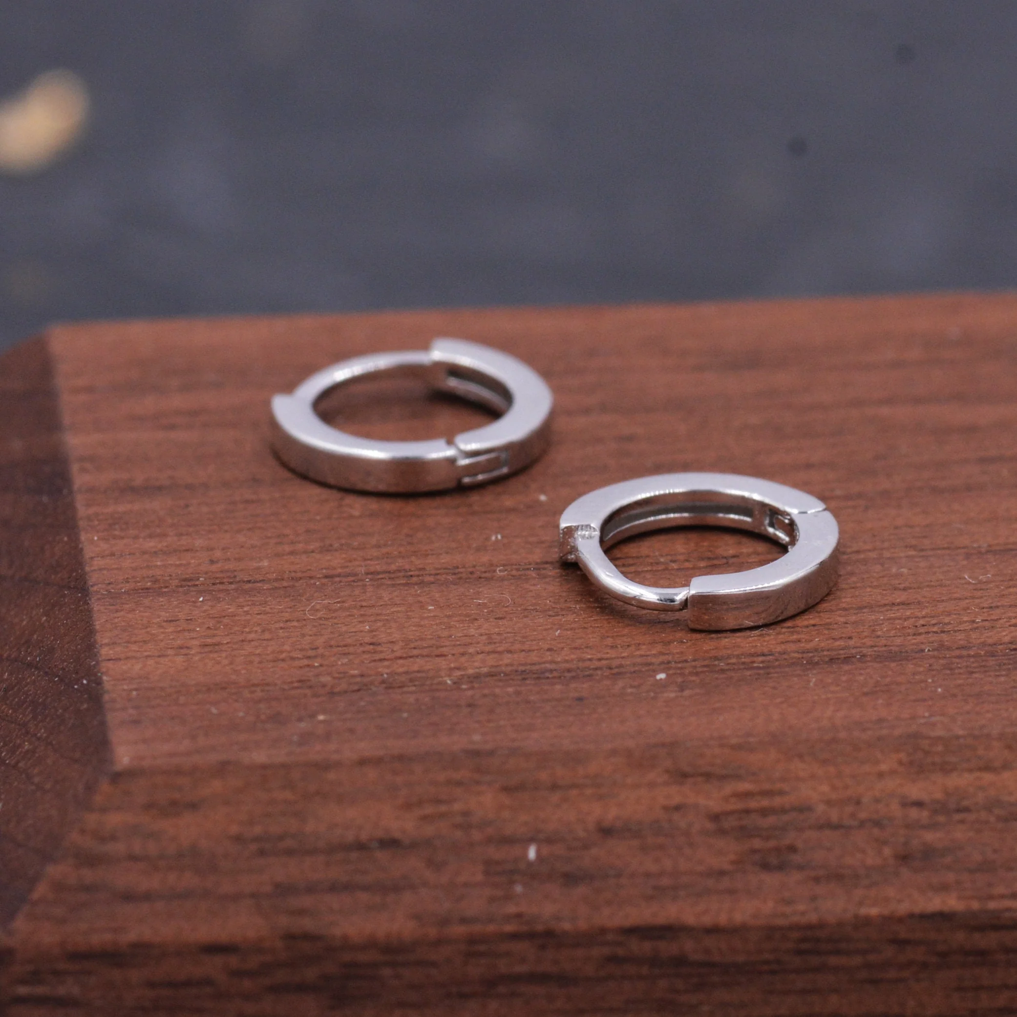 Minimalist Simple Huggie Hoop Earrings in Sterling Silver, Simple Geometric Jewellery - Image 7