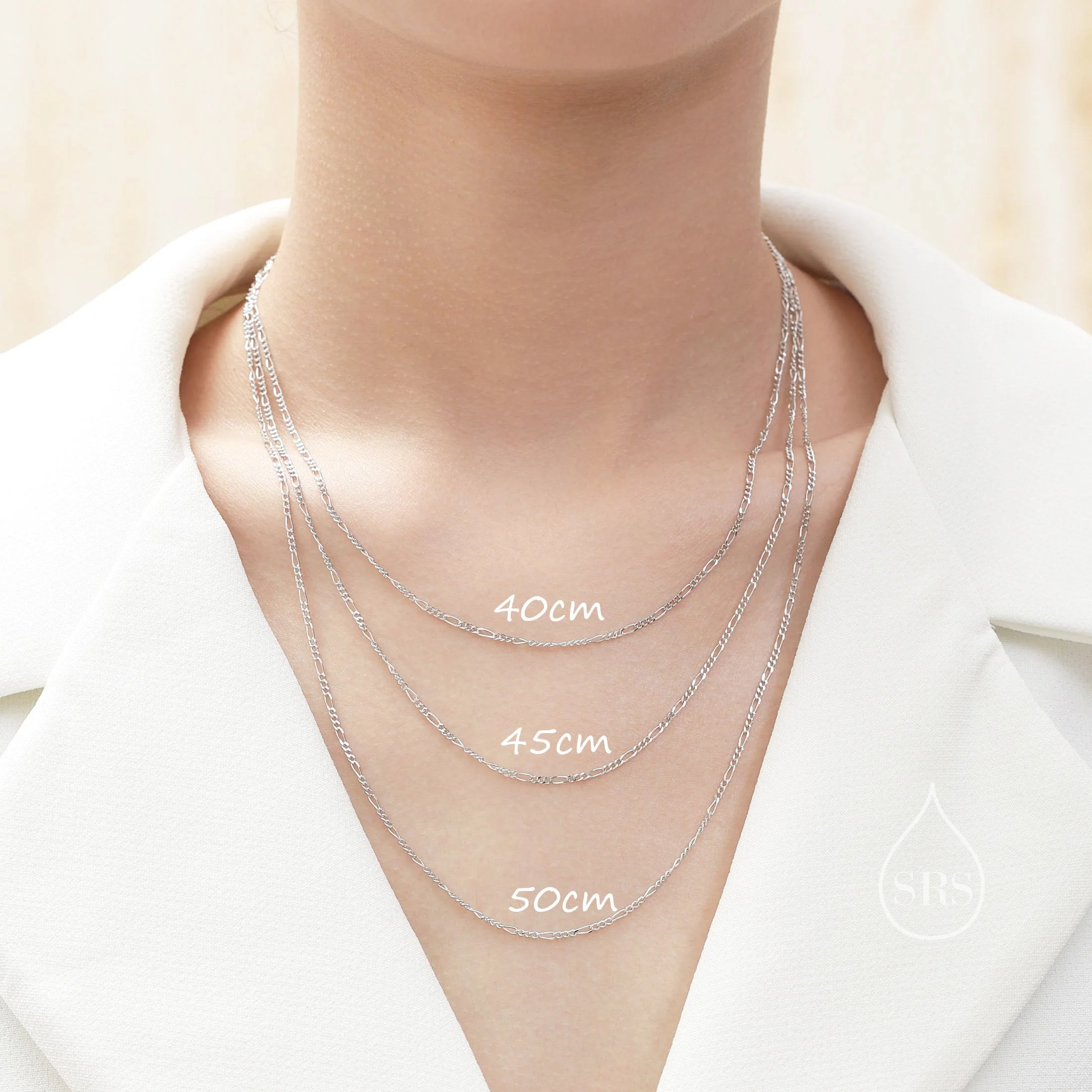 Minimalist Skinny Figaro chain Choker Necklace in Sterling Silver, Available in Three Lengths, Silver or Gold, Skinny and Delicate Necklace