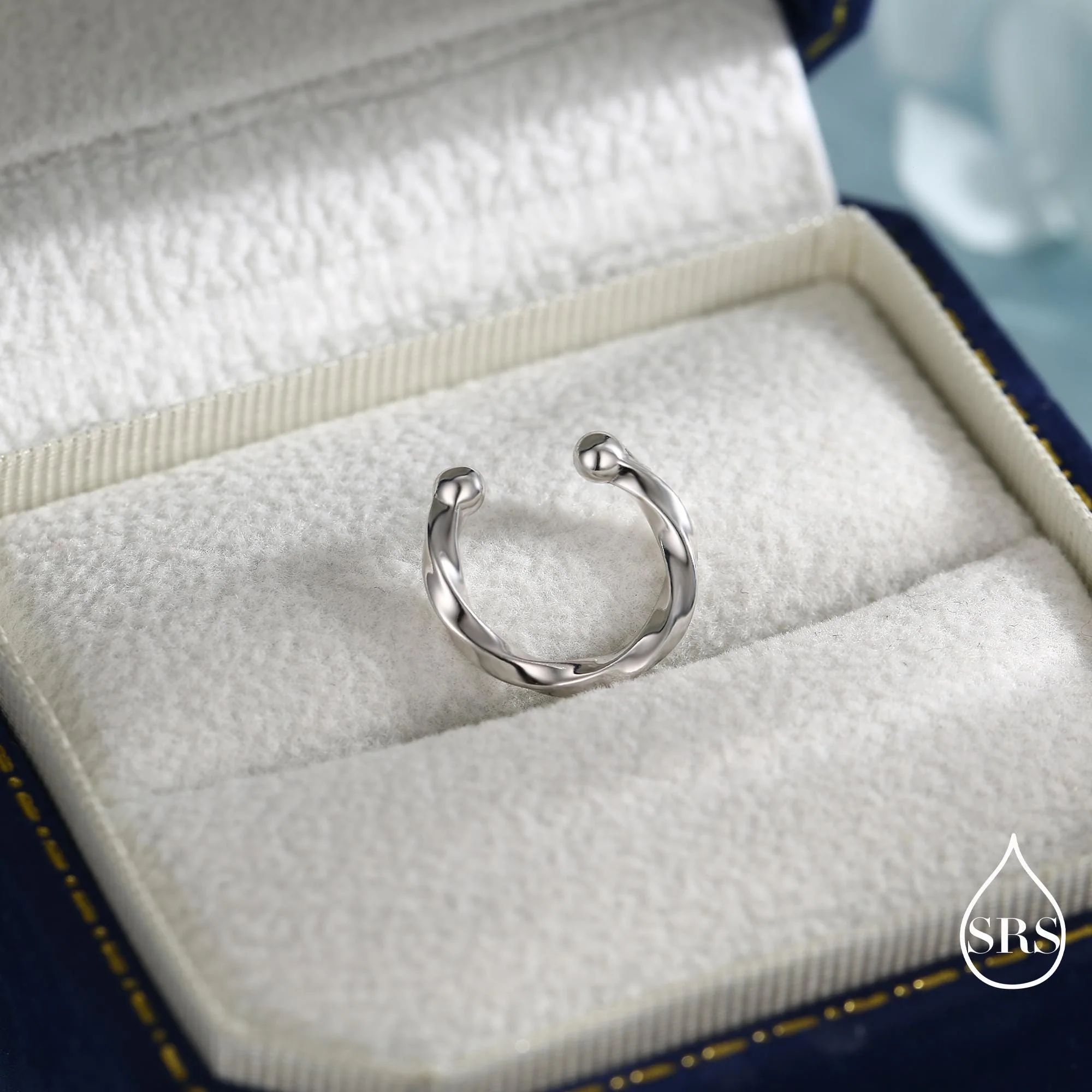 Minimalist Twist Sterling Silver Ear Cuff, Wave Ear Cuff, Simple and Minimalist Earrings - Image 2