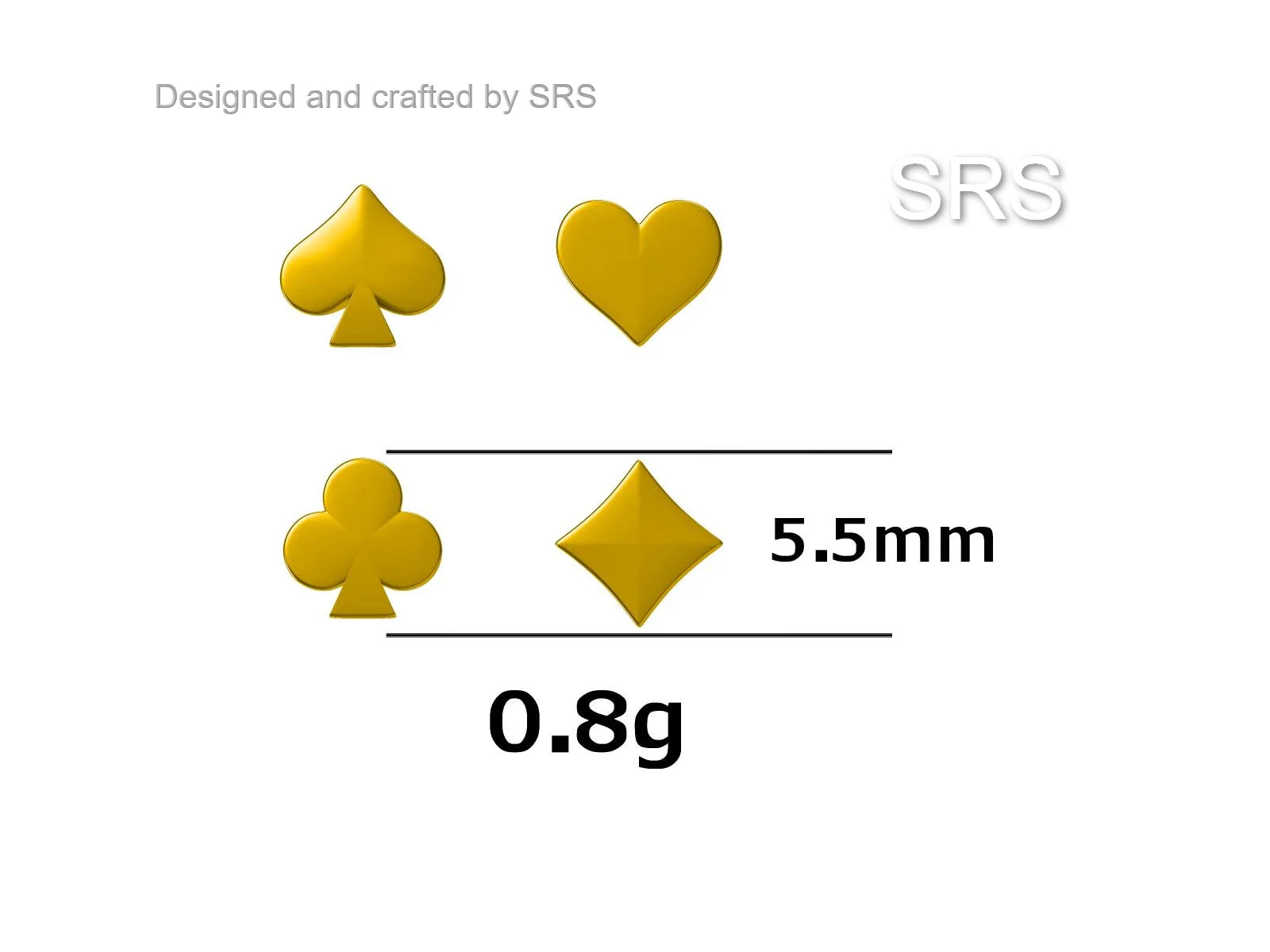 Mismatched Card Suit Spade with King Stud Earrings in Sterling Silver, Spade Earrings, Gold or Rose Gold, Asymmetric Earrings - Image 9