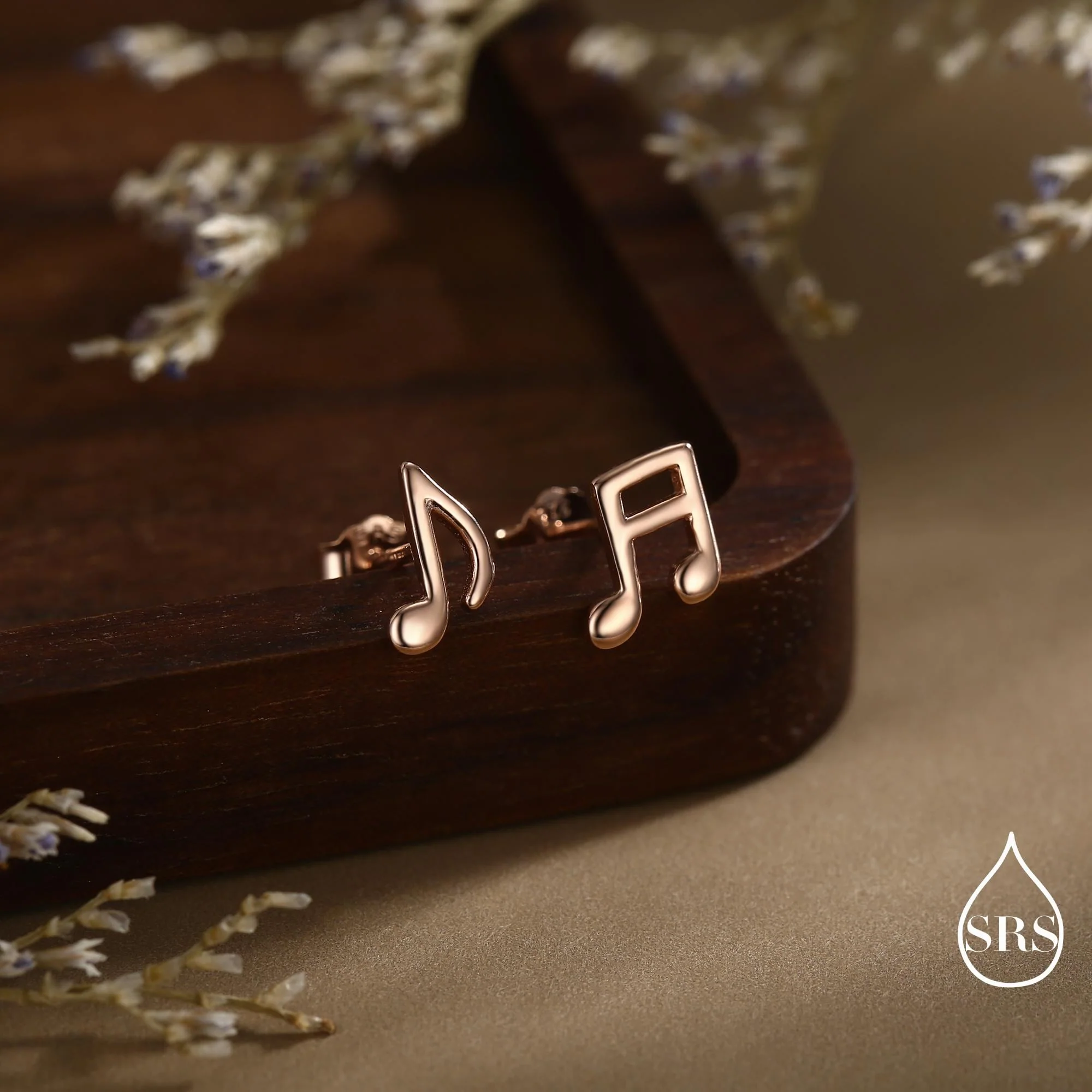 Mismatched Music Notes Stud Earrings in Sterling Silver, Music Symbol Stud Earrings, Cute Fun Earrings for Music Lover - Image 5