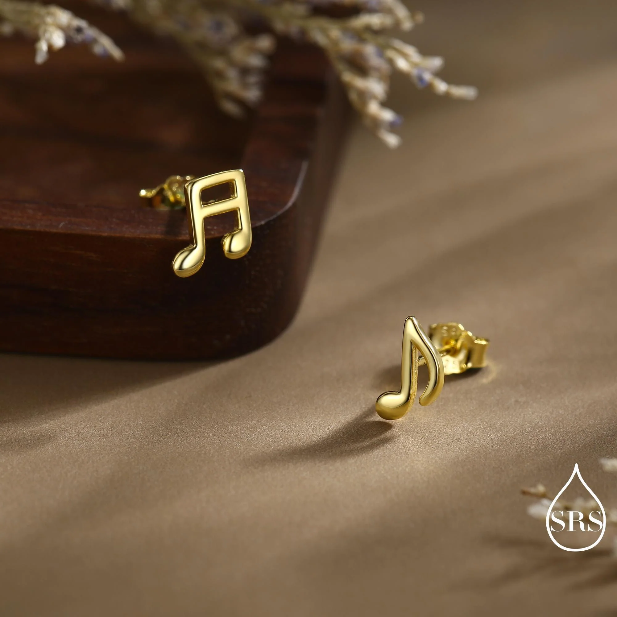 Mismatched Music Notes Stud Earrings in Sterling Silver, Music Symbol Stud Earrings, Cute Fun Earrings for Music Lover - Image 6