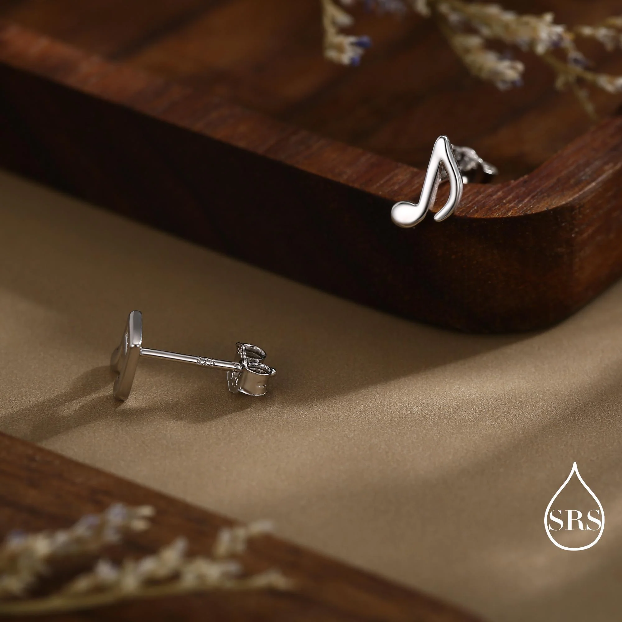 Mismatched Music Notes Stud Earrings in Sterling Silver, Music Symbol Stud Earrings, Cute Fun Earrings for Music Lover - Image 9