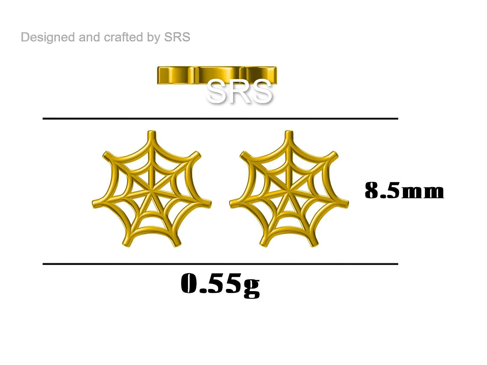 Mismatched Spider and Spider Web Stud Earrings in Sterling Silver, Silver or Gold, Nature Inspired, Insect Earrings - Image 10