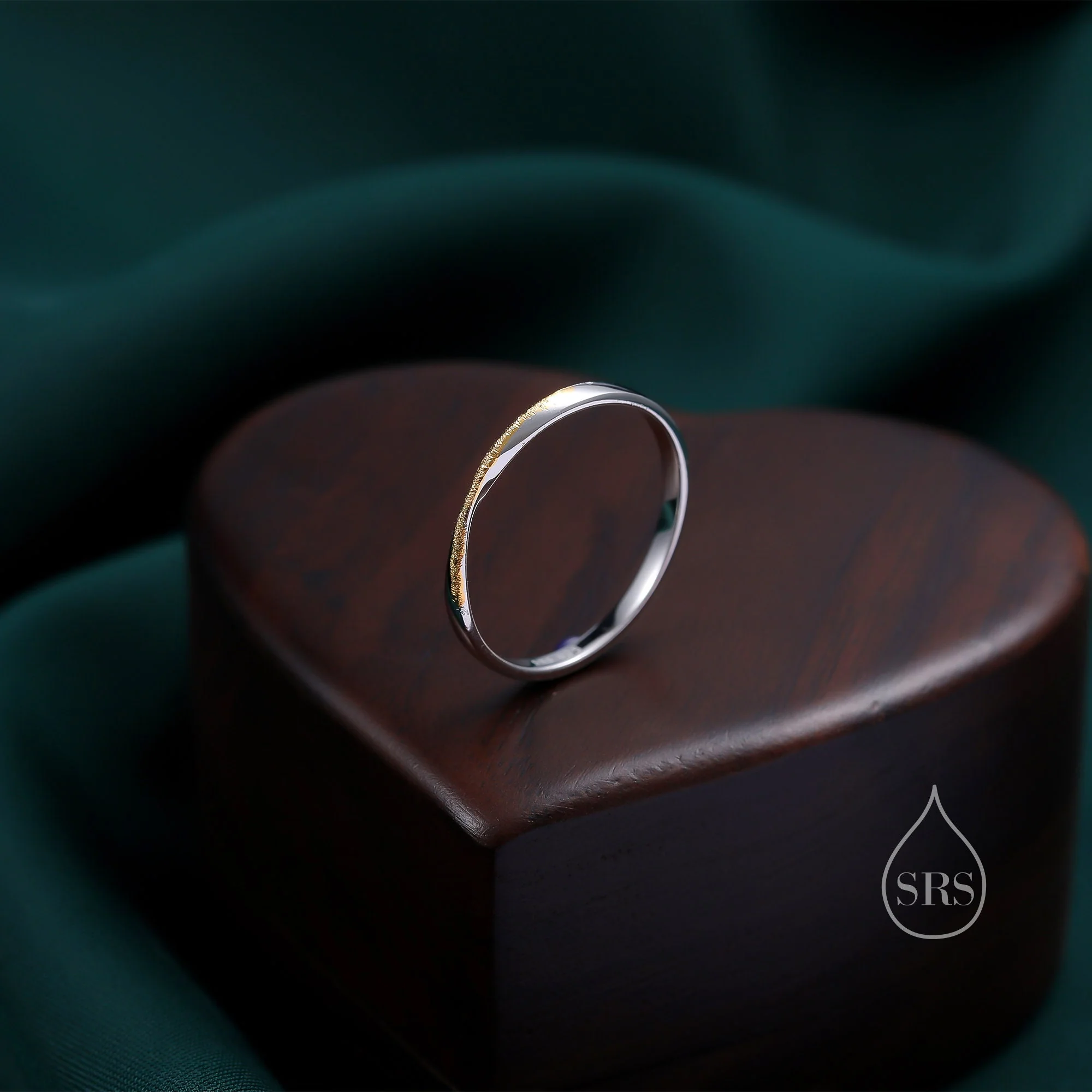 Mobius Ring in Sterling Silver with Partial Gold Coating, Mobius Strip Ring, Silver Mobius Circle Ring, Infinity Ring, US 5 6 7 8 Size - Image 7