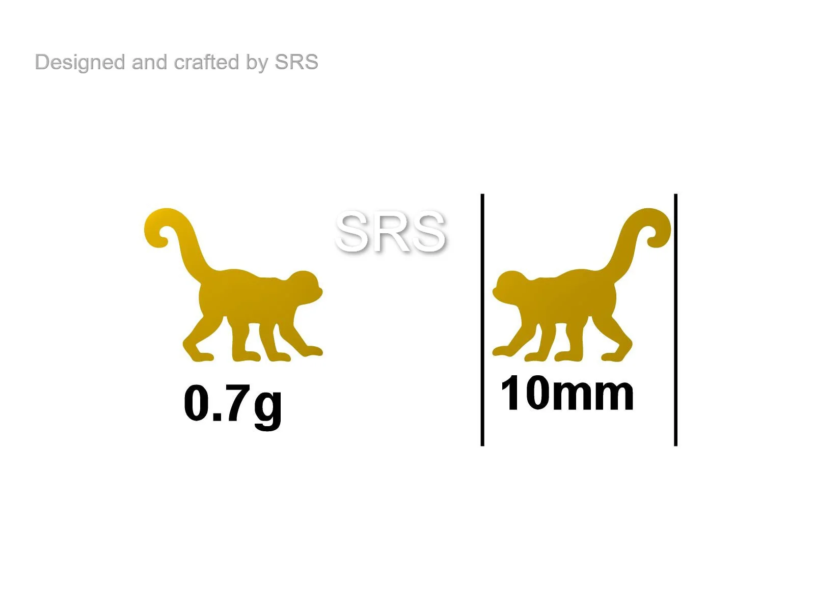 Monkey Stud Earrings in Sterling Silver, Silver or Gold, Nature Inspired Animal Design - Image 10