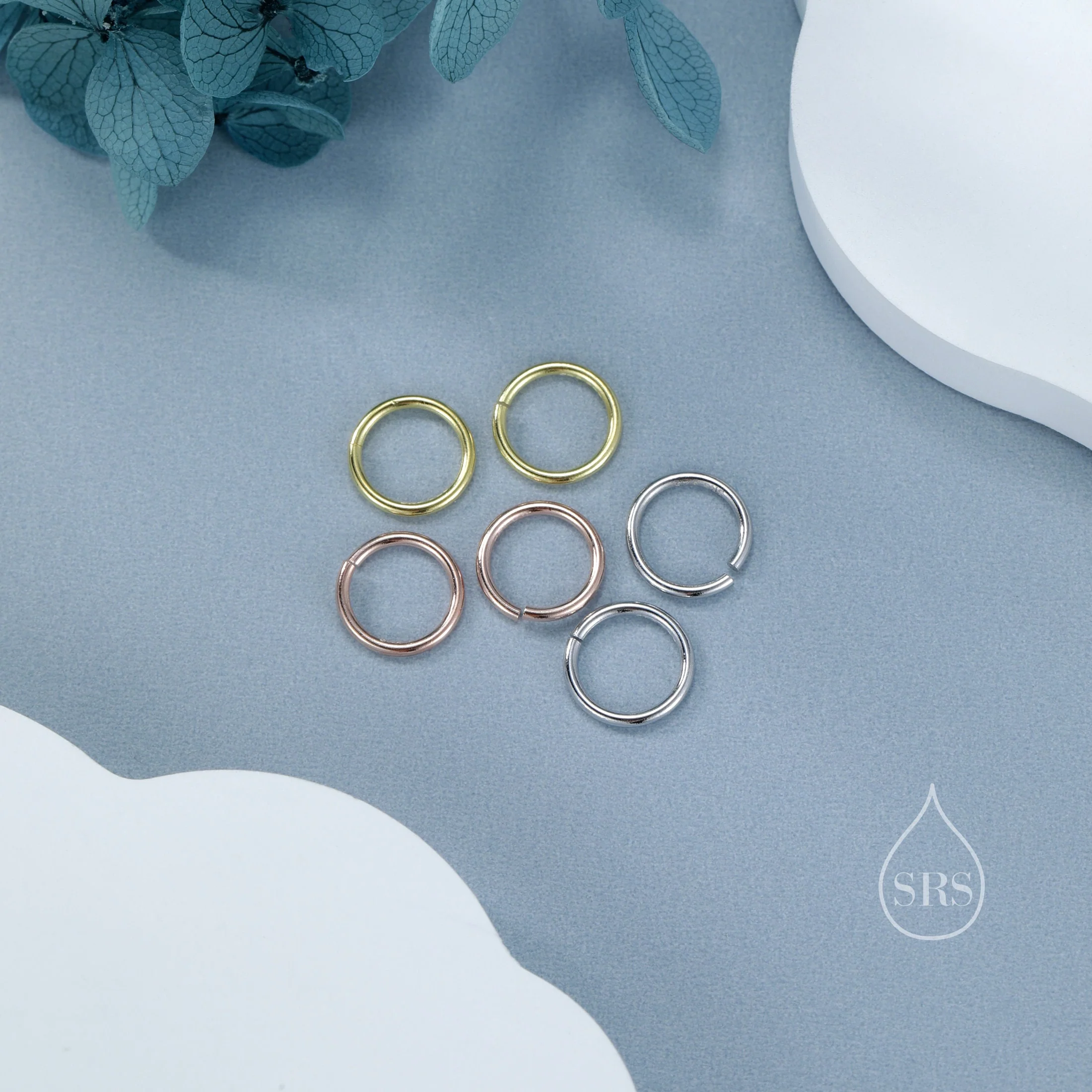 Most Minimalist 8mm Inner Diameter Open Hoops, 0.9mm Thick, Silver Gold or Rose Gold, Open Hoops - Image 6