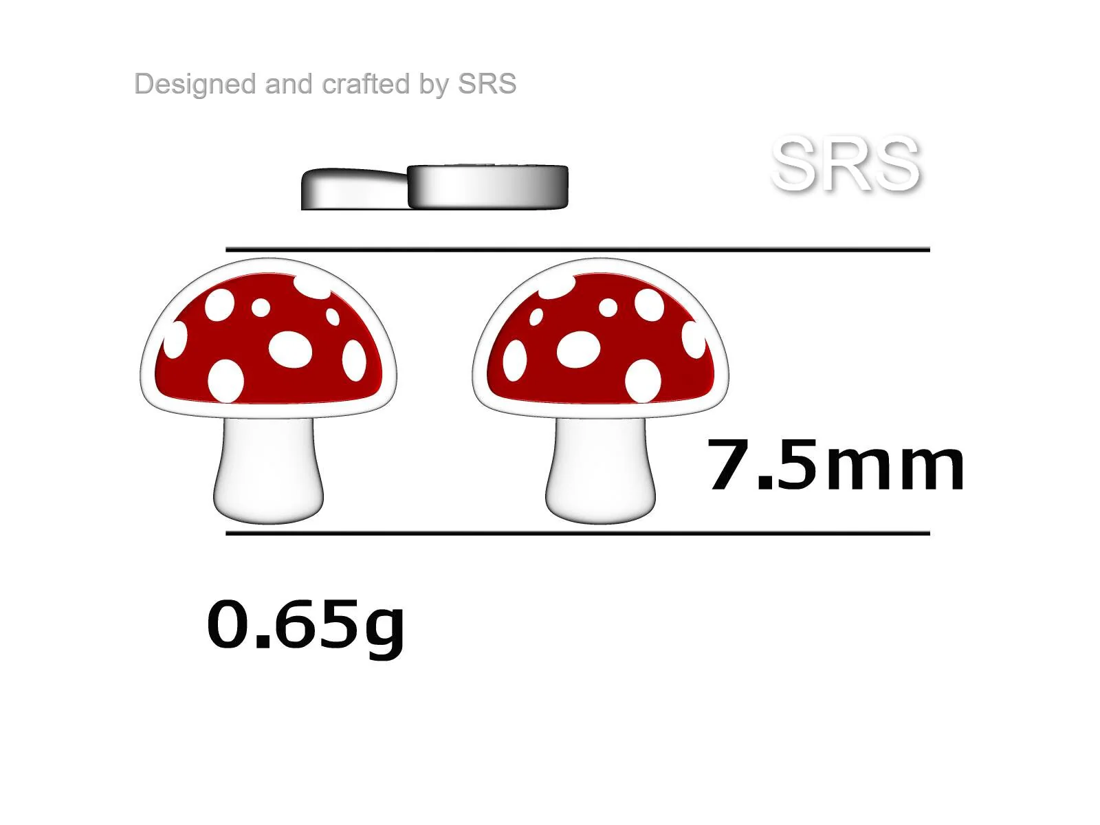 Mushroom Stud Earrings in Sterling Silver, Hand Painted Enamel, Fly Agaric, Nature Inspired Plant Earrings, Fungus Earrings - Image 10