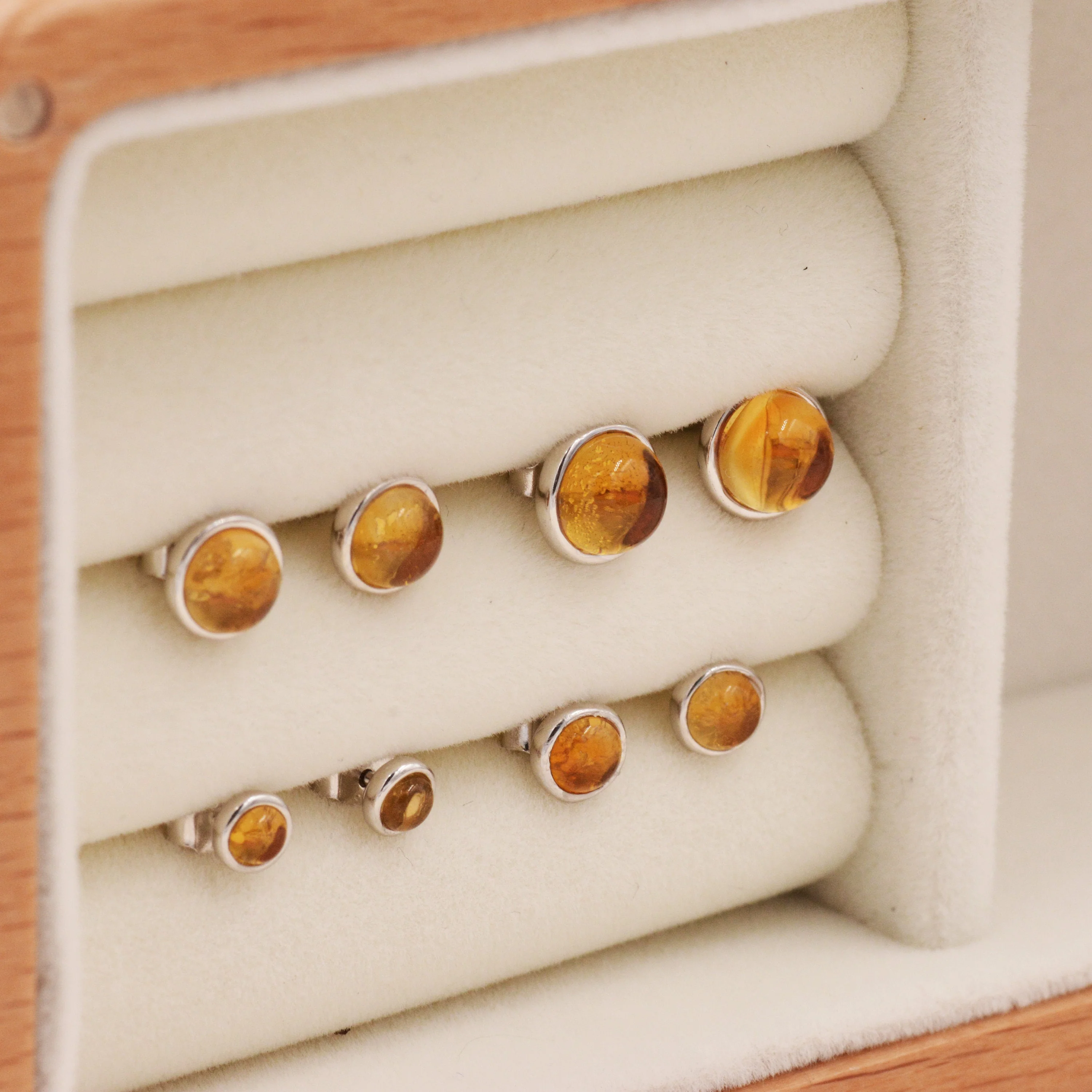 Natural Citrine Crystal Stud Earrings in Sterling Silver - 4 sizes - Genuine Yellow Citrine Crystal Stud Earrings - Semi Precious Gemstone - Image 6