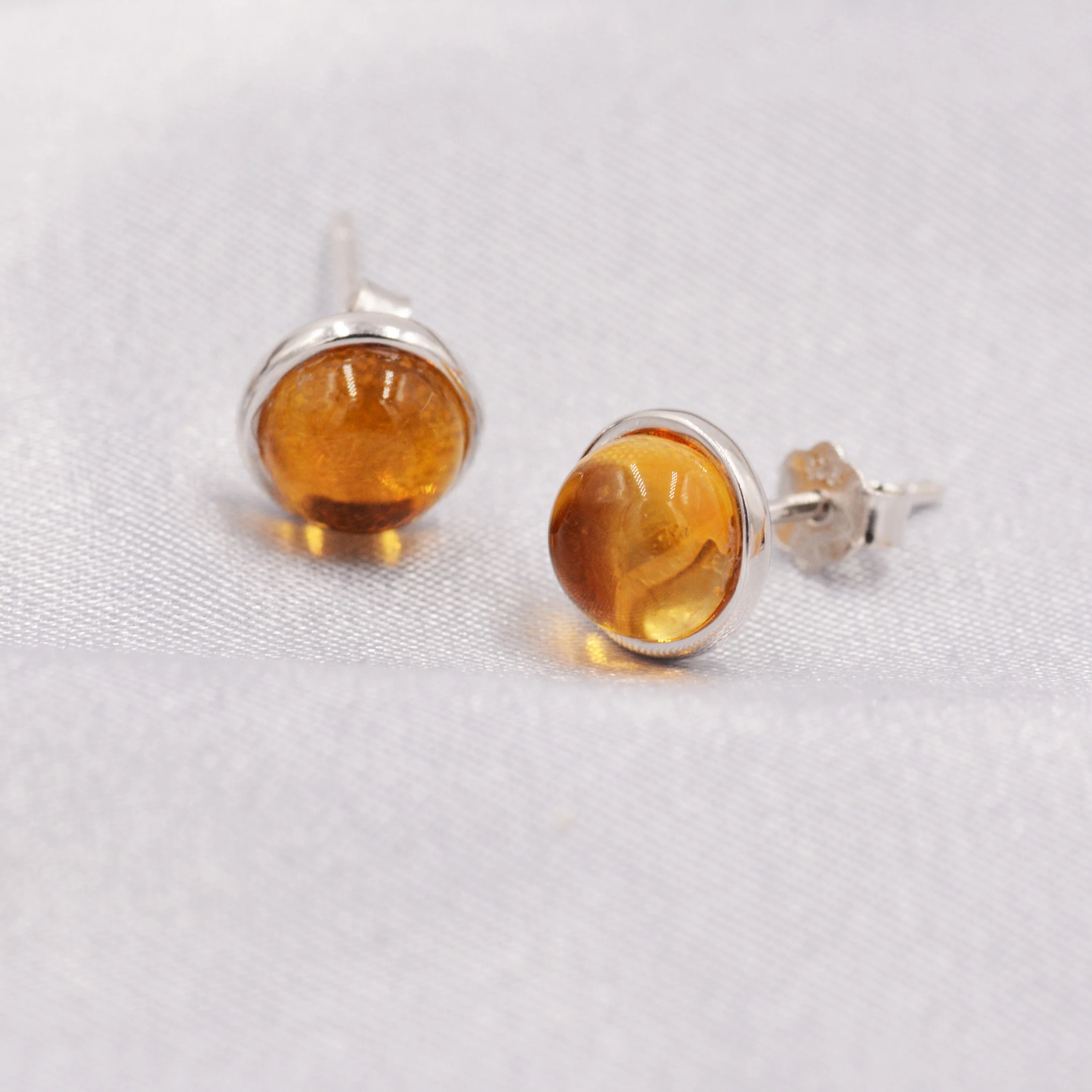 Natural Citrine Crystal Stud Earrings in Sterling Silver - 4 sizes - Genuine Yellow Citrine Crystal Stud Earrings - Semi Precious Gemstone - Image 7