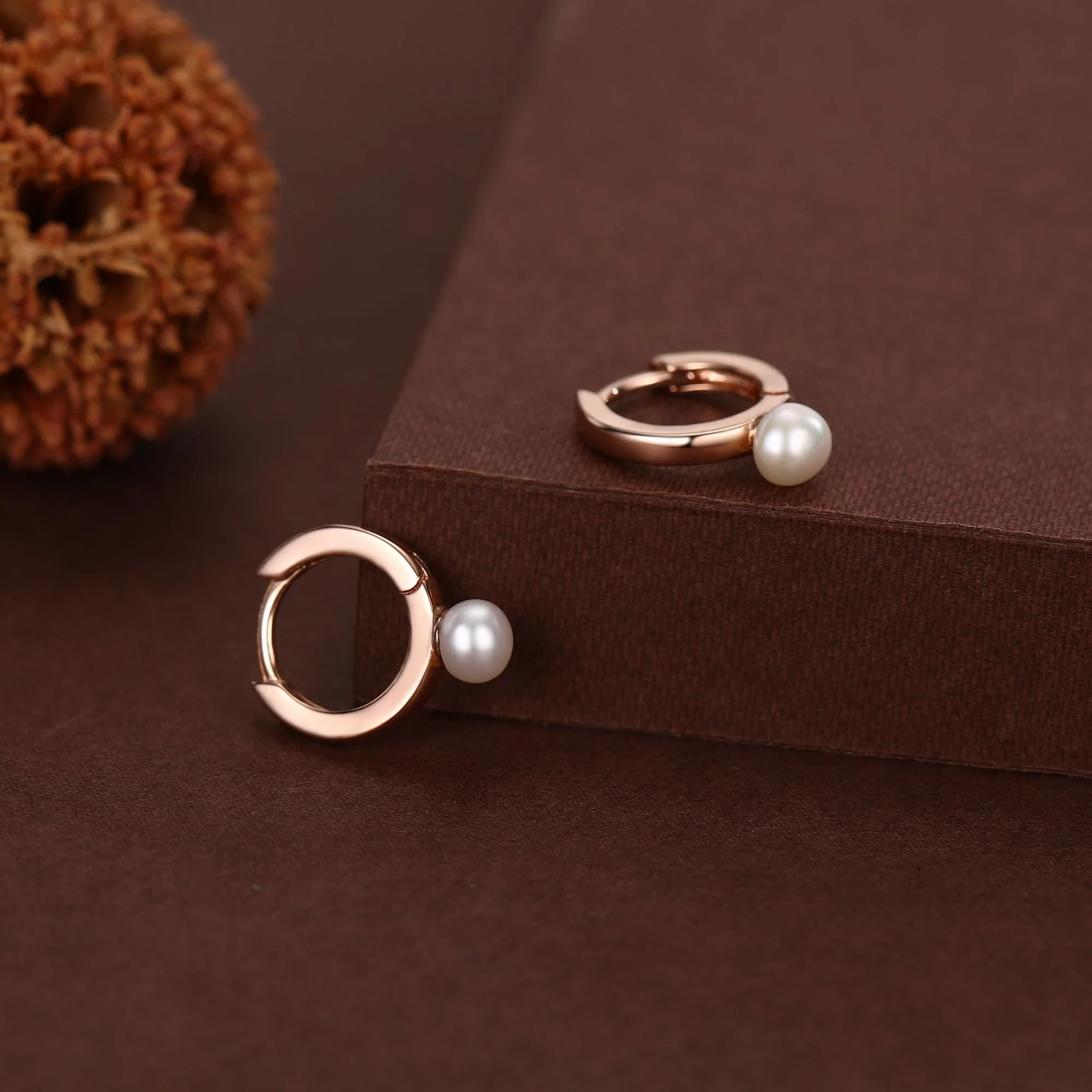 Natural Freshwater Pearl Huggie Hoops In Sterling Silver, Single Pearl Hoops, Silver or Gold, Genuine Pearl Huggie Hoops, Keshi Pearl Earrings - Image 5