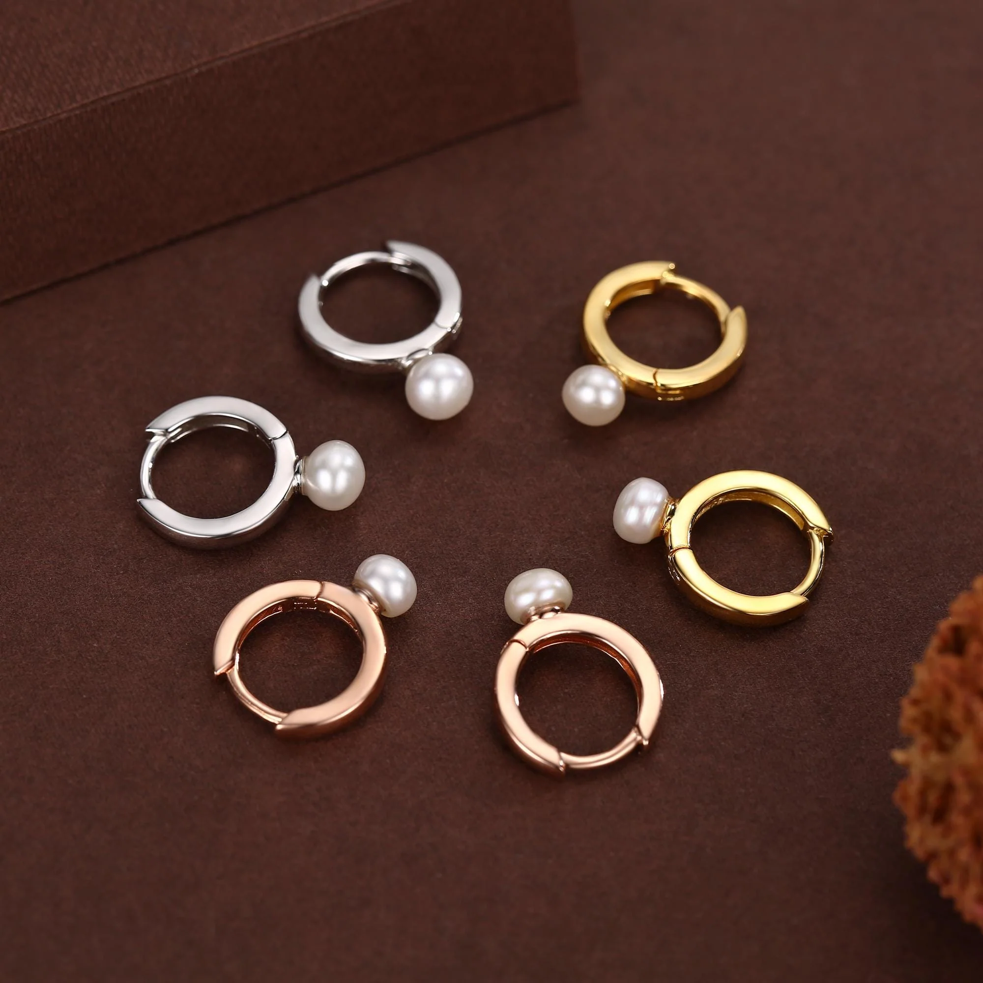 Natural Freshwater Pearl Huggie Hoops In Sterling Silver, Single Pearl Hoops, Silver or Gold, Genuine Pearl Huggie Hoops, Keshi Pearl Earrings - Image 7