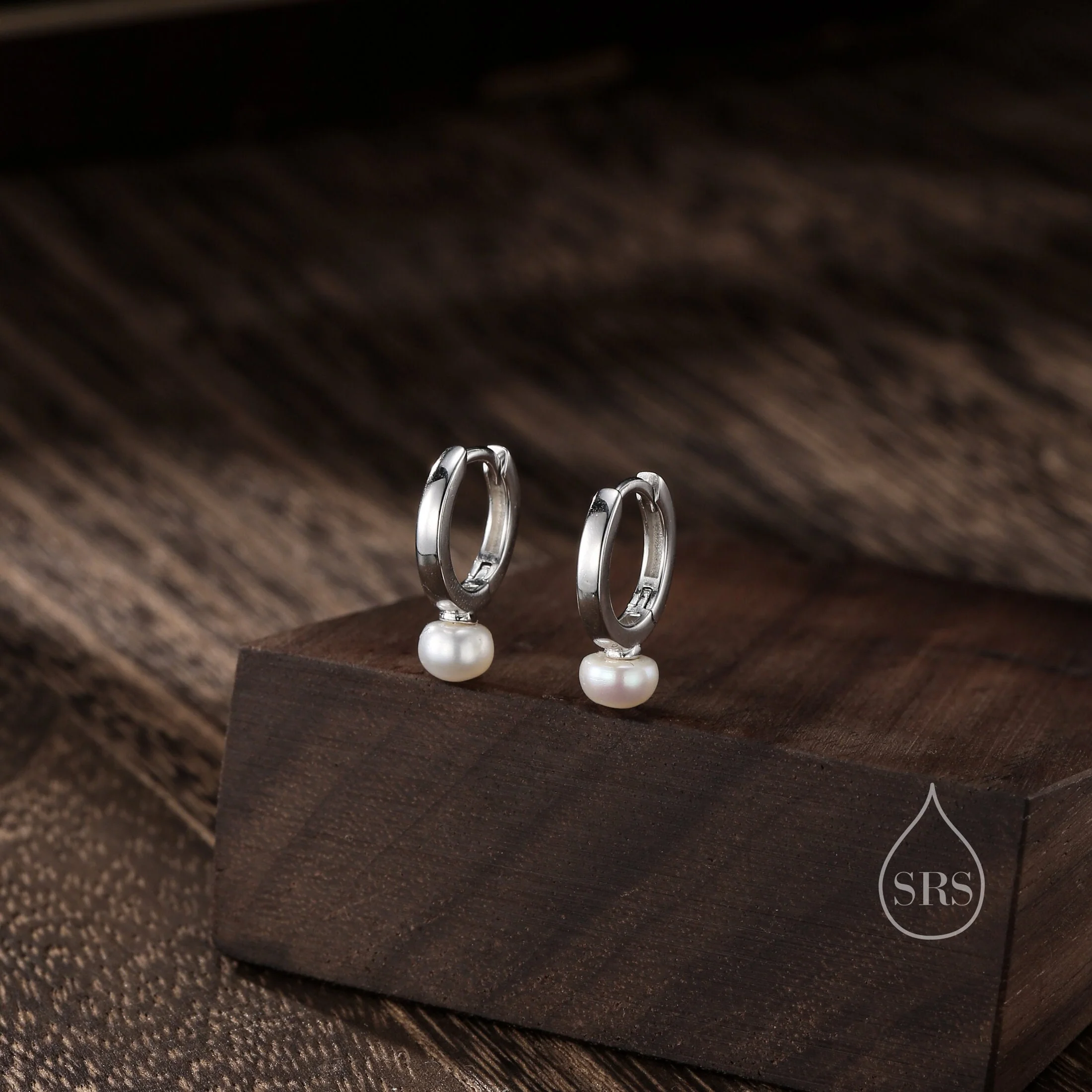 Natural Freshwater Pearl Huggie Hoops In Sterling Silver, Single Pearl Hoops, Silver or Gold, Genuine Pearl Huggie Hoops, Keshi Pearl Earrings - Image 9