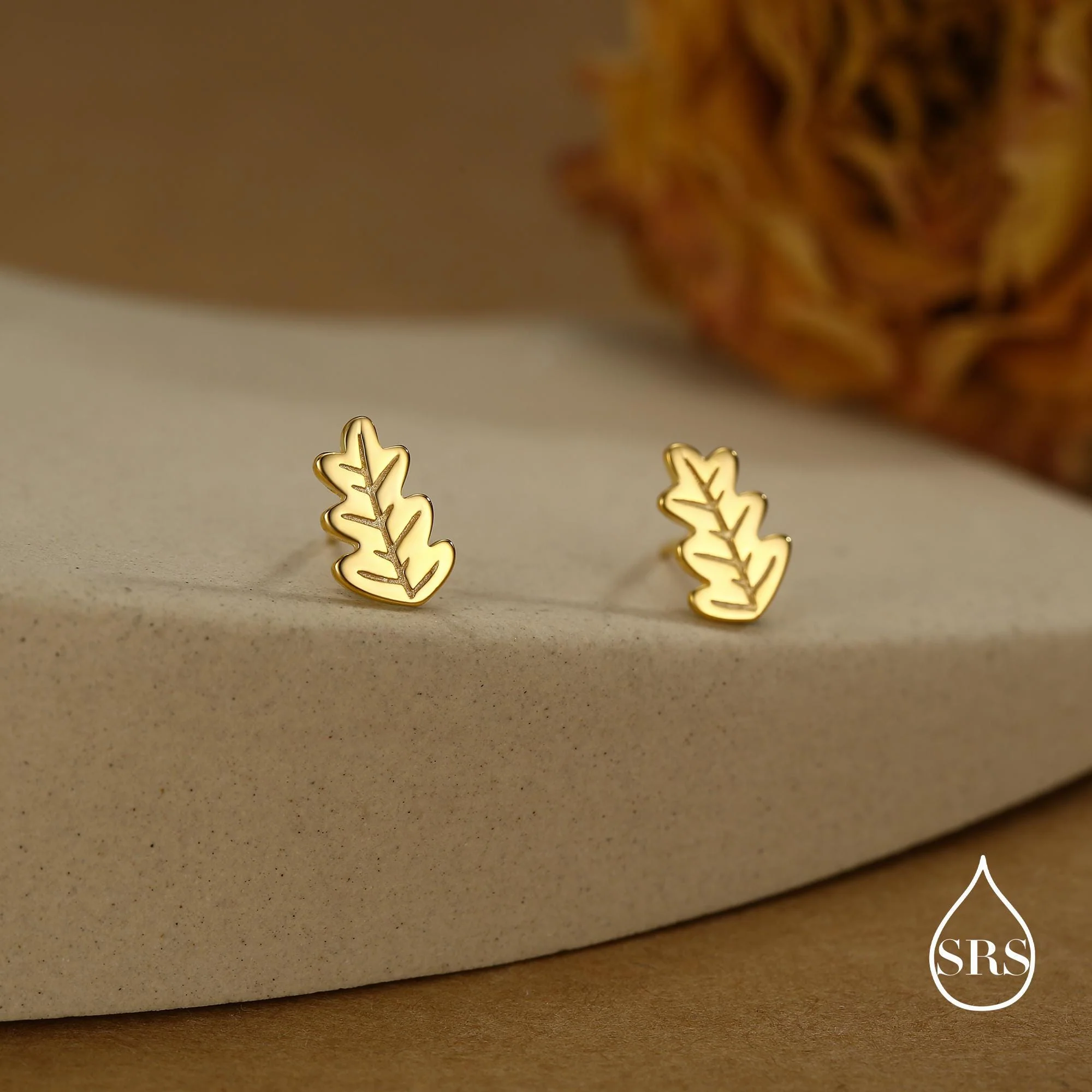 Oak Leaf Stud Earrings in Sterling Silver, Petite Acorn Leaf Earrings, Small Leaf Stud, Nature Inspired - Image 5