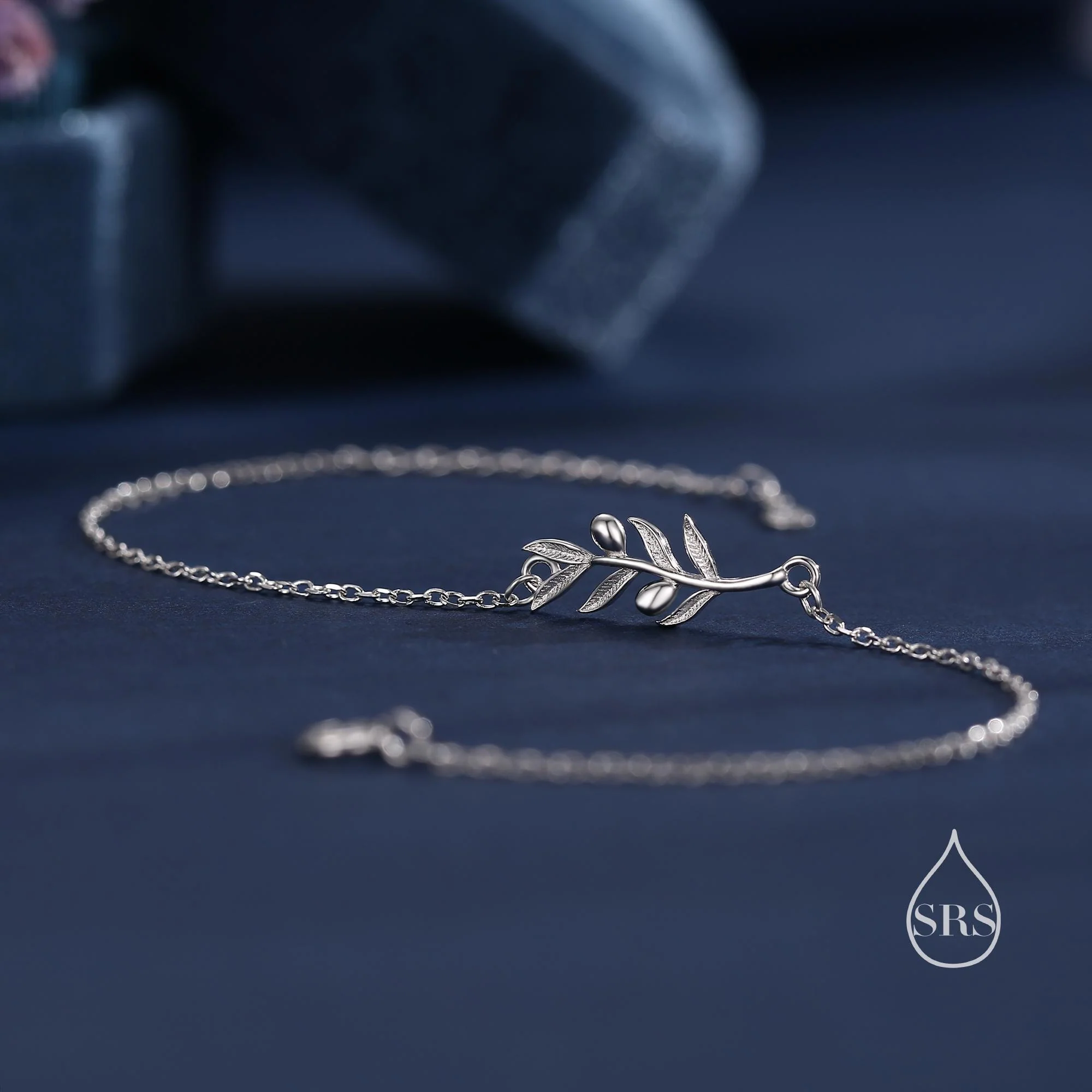 Olive Branch Bracelet in Sterling Silver, Silver or Gold or Rose Gold, Olive Leaf Bracelet, Nature Inspired Botanical Jewellery - Image 3
