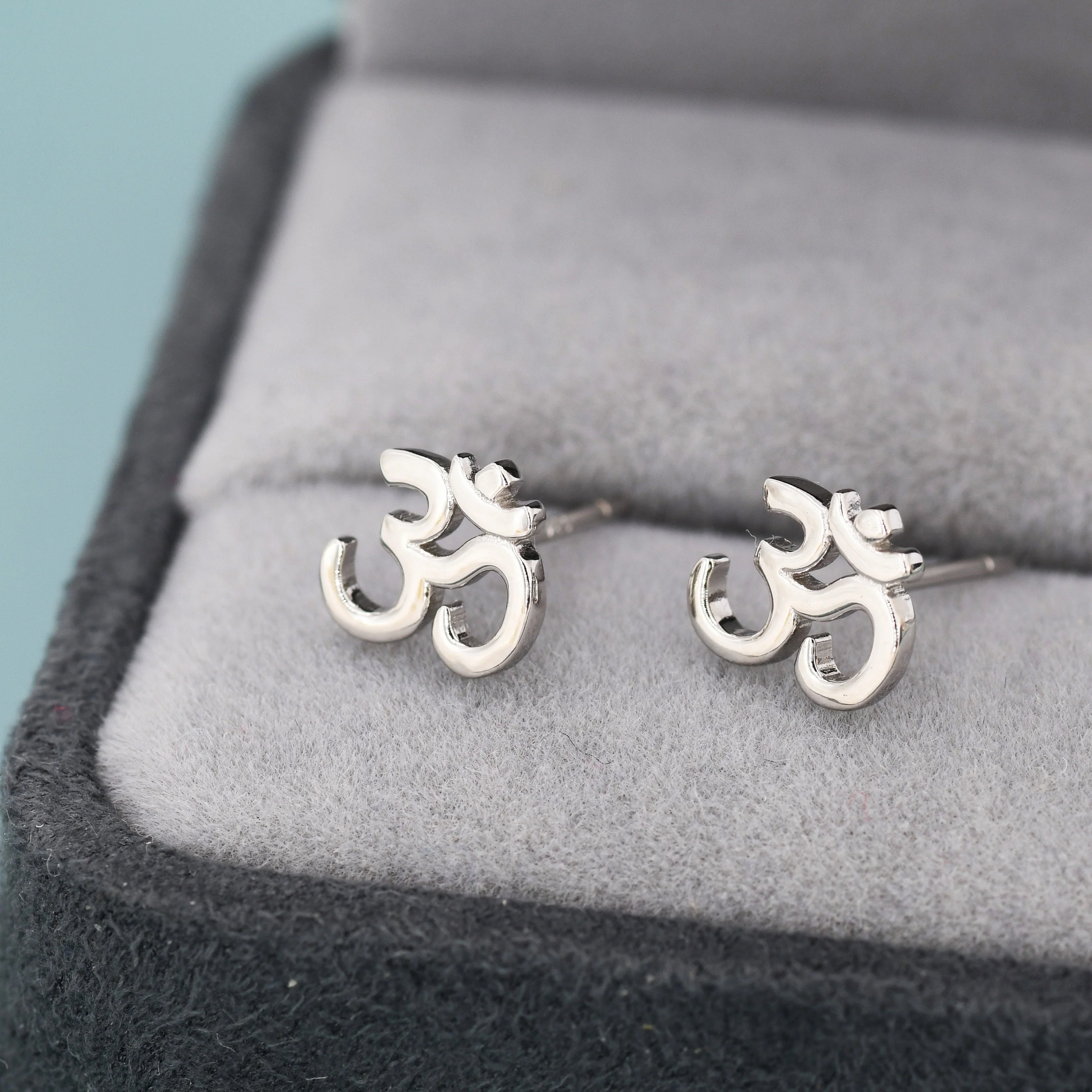Om Stud Earrings in Sterling Silver, Silver or Gold, Buddhist Earrings, Meditation Earrings, Yoga Earrings - Image 3