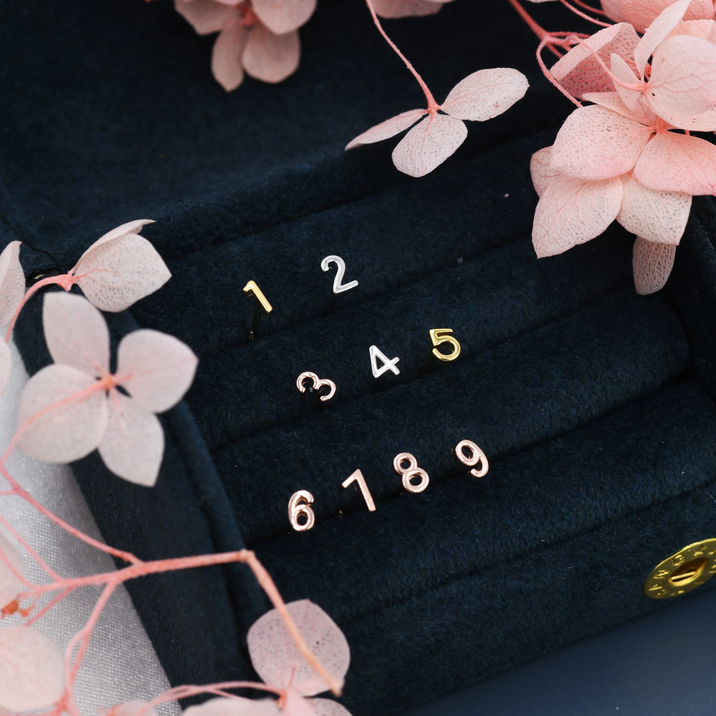 ONE Tiny Number Stud Earring in Sterling Silver, Silver, Rose Gold, Gold, Personalised, Stacking Earrings, Extra Tiny - Image 2