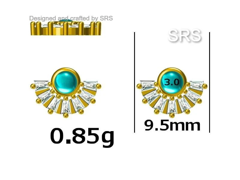 Art Deco Style Opal Fan Stud Earrings in Sterling Silver, Silver or Gold, Crown Opal Earrings, Tiny Opal Earrings - Image 10