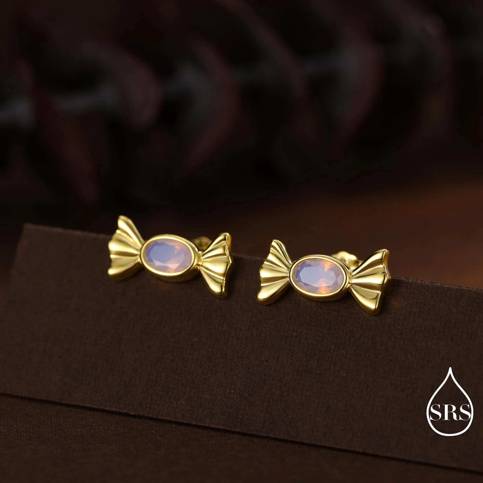 Opal Pink CZ Candy Stud Earrings in Sterling Silver, Silver or Gold Finish, Small Candy Sweet Earrings - Image 5