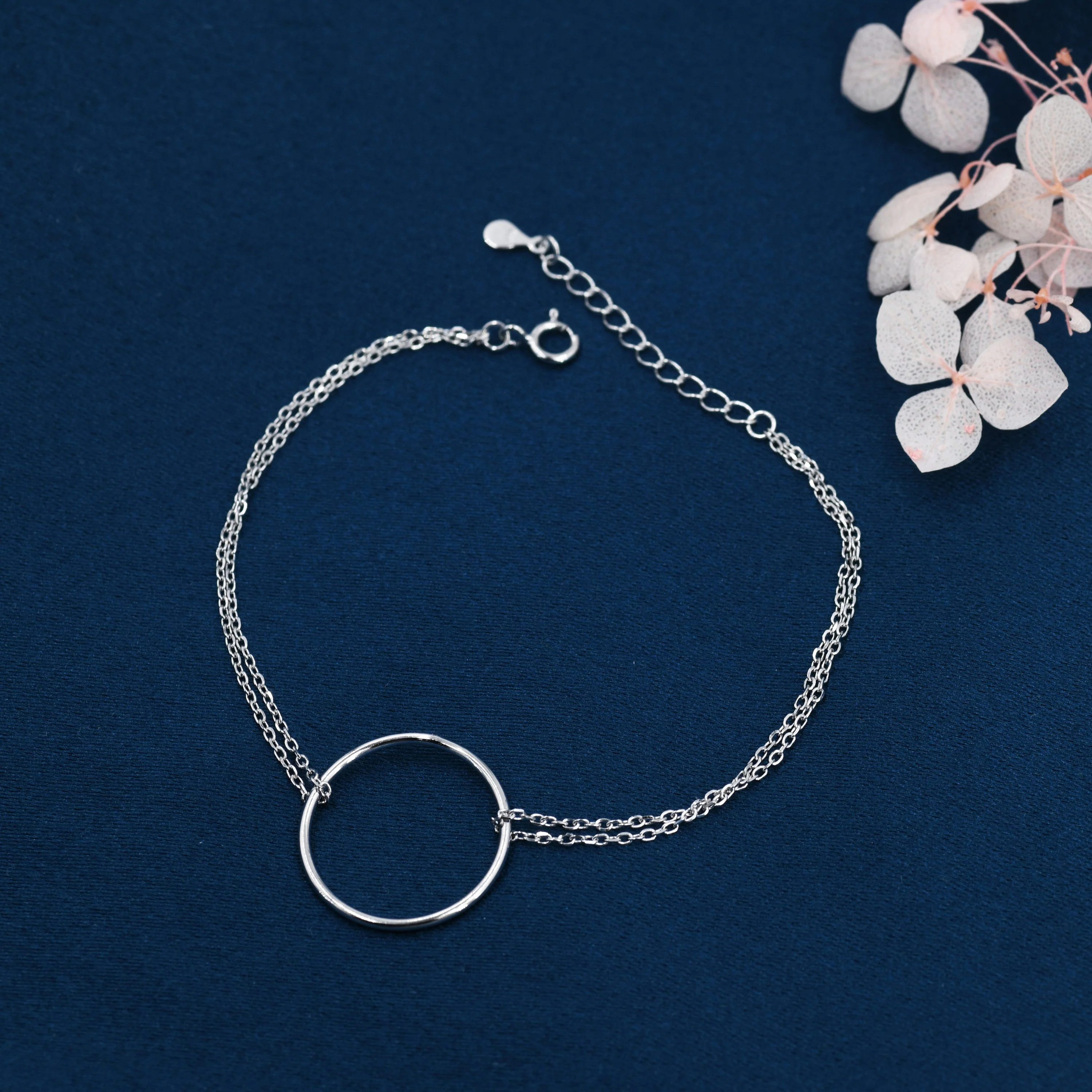 Open Circle Bracelet in Sterling Silver, Silver or Gold or Rose Gold, Geometric Circle Bracelet, Minimalist Jewellery - Image 4