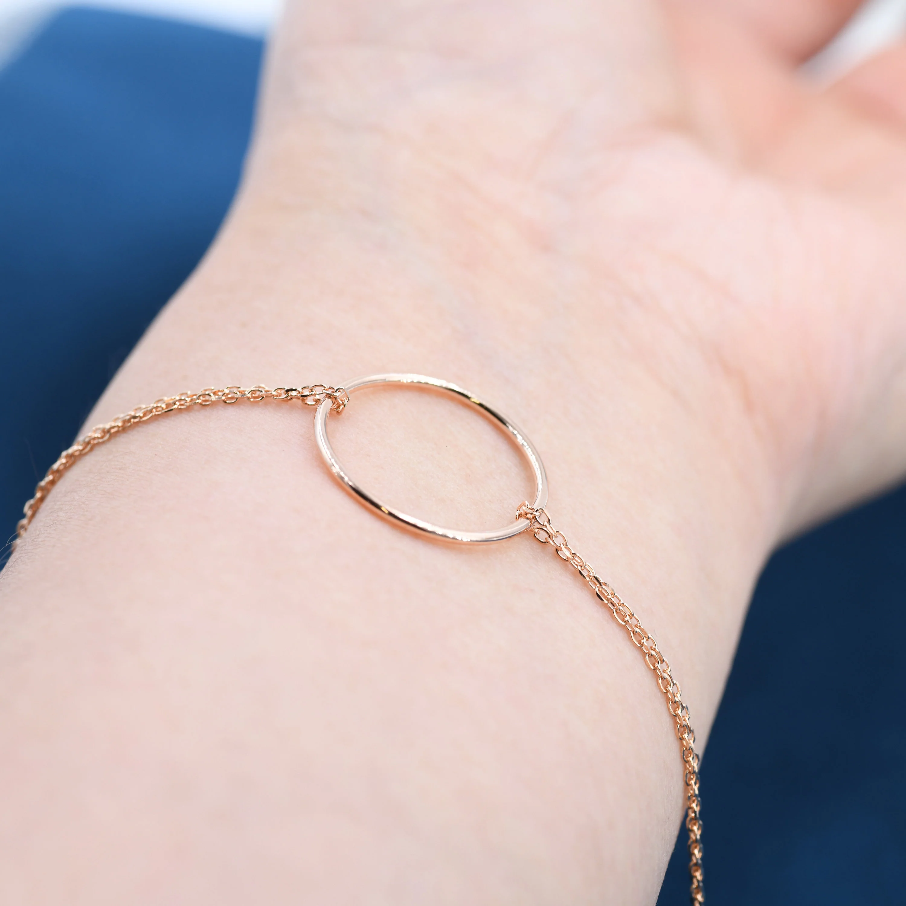Open Circle Bracelet in Sterling Silver, Silver or Gold or Rose Gold, Geometric Circle Bracelet, Minimalist Jewellery - Image 7