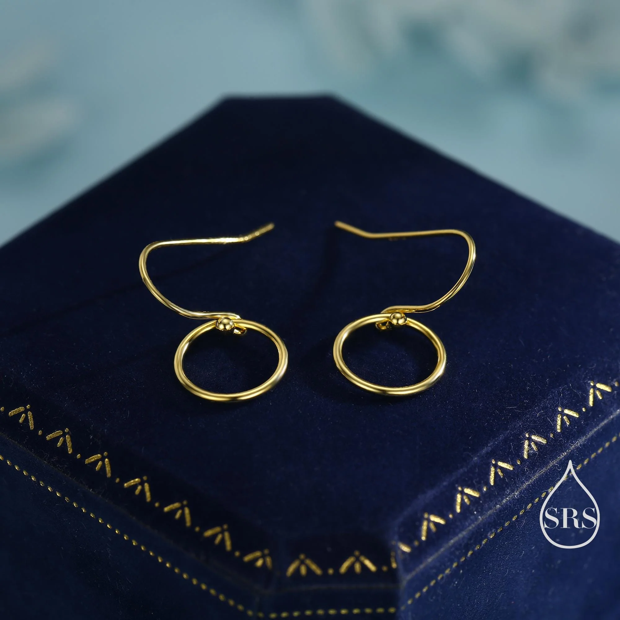 Open Circle Drop Hook Earrings in Sterling Silver, Silver, Gold or Rose Gold, Circle Earrings, Geometric Minimalist Earrings - Image 5