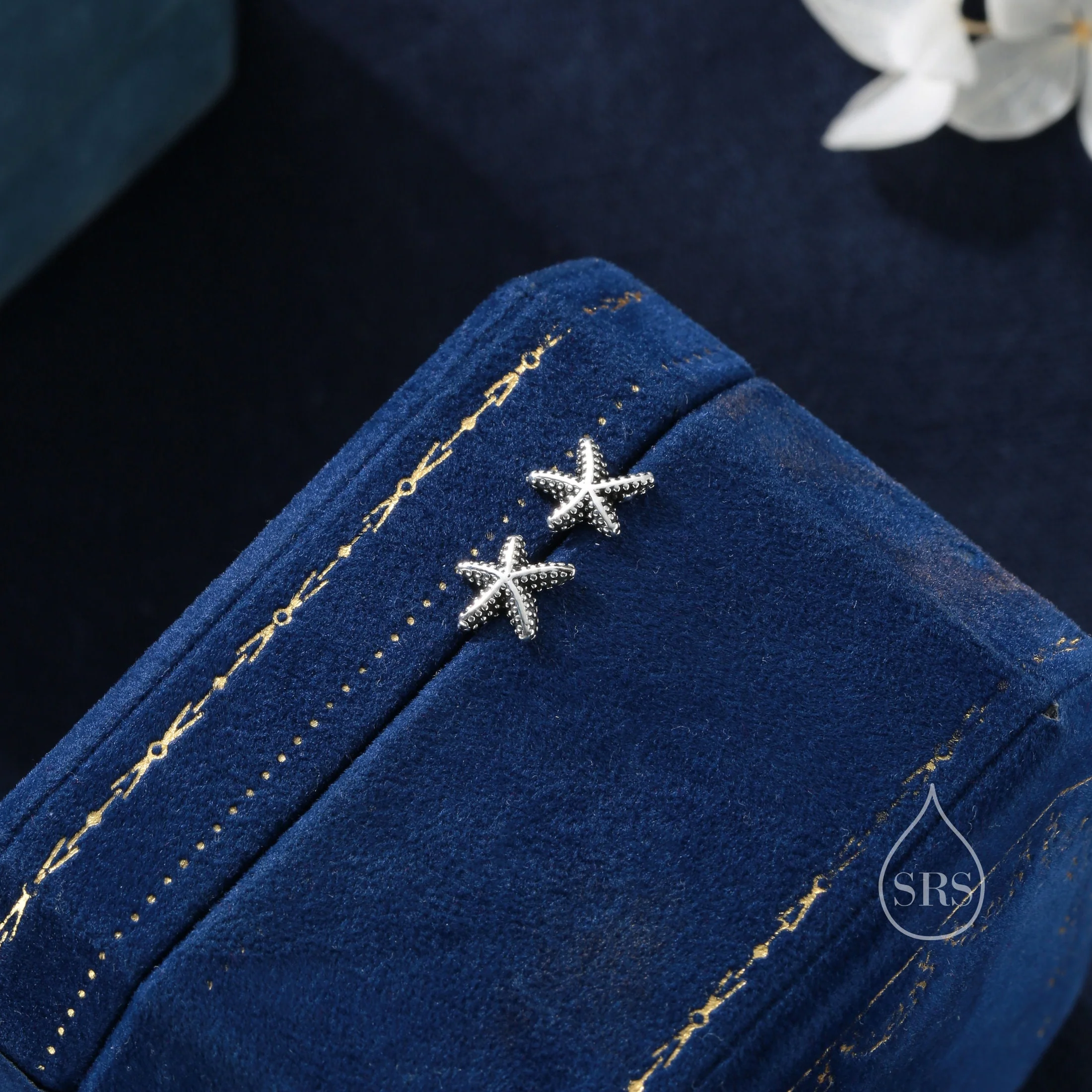 Oxidised Sterling Silver Star Fish Stud Earrings, Cute Sea Star Stud, Starfish Earrings, Nature Inspired Fish Earrings, Starfish Earrings - Image 9