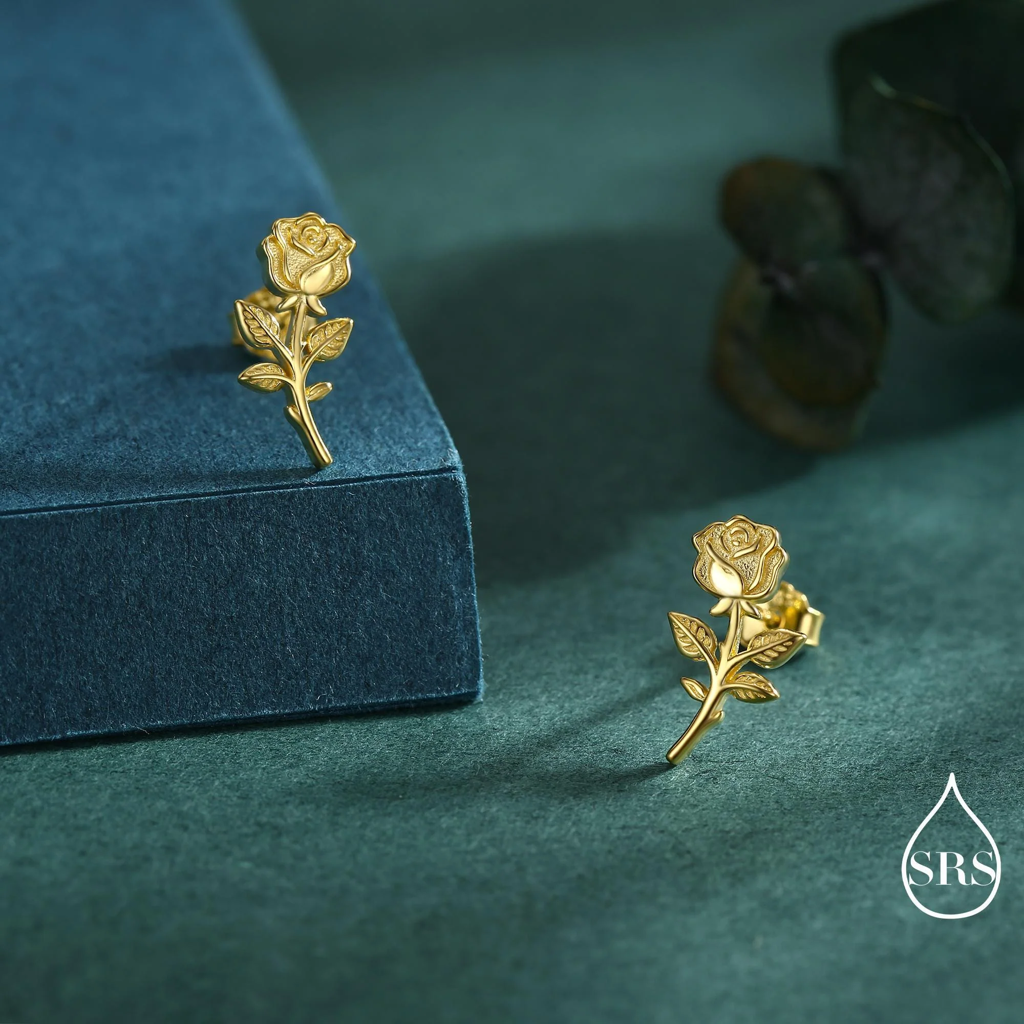 Oxidised Sterling Silver Rose Earrings, Silver, Gold or Rose Gold Finish, Rose Stud Earrings, Flower Blossom Earrings, Nature Inspired - Image 6