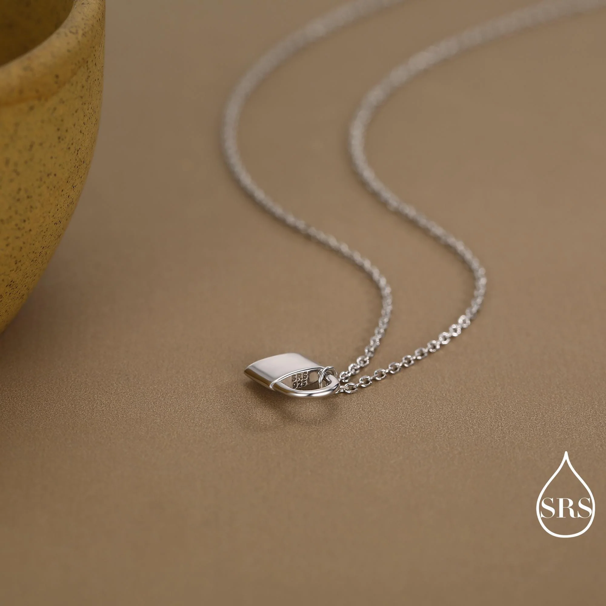 Extra Tiny Padlock Pendant Necklace in Sterling Silver, Silver or Gold, Silver Pad Lock Pendant, Lock Necklace - Image 4