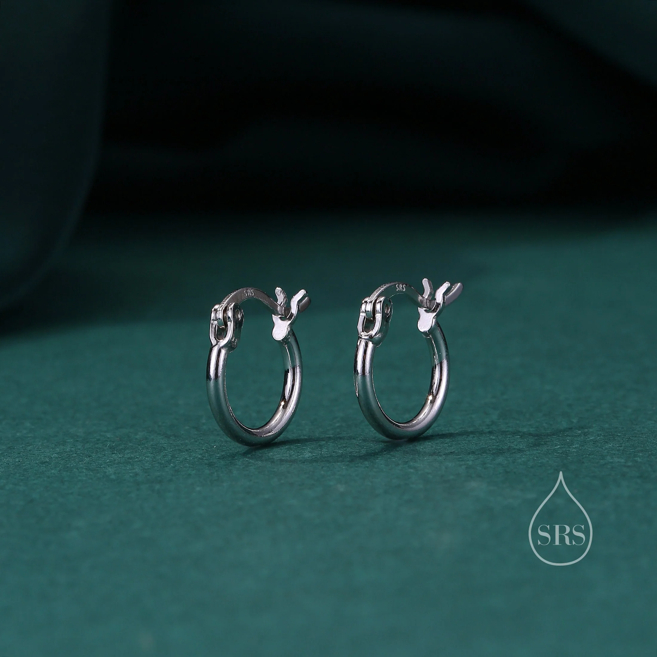 Pair of Minimalist Huggie Hoop Earrings in Sterling Silver, Plain Hoop Earrings , Two Sizes Available, Simple Hoop Earrings - Image 8