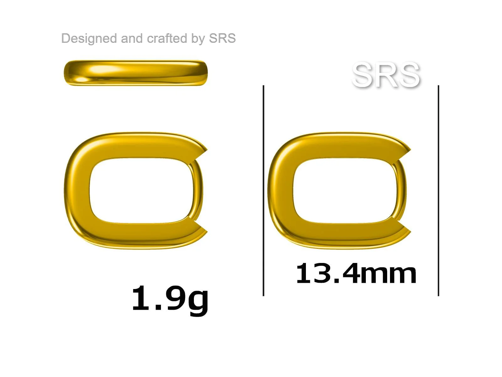 Pair of Small Rectangular Hoop Earrings in Sterling Silver, Oval Hoop Earrings, Chunky Hoop Earrings, Silver or Gold, Square Hoop Earrings - Image 10