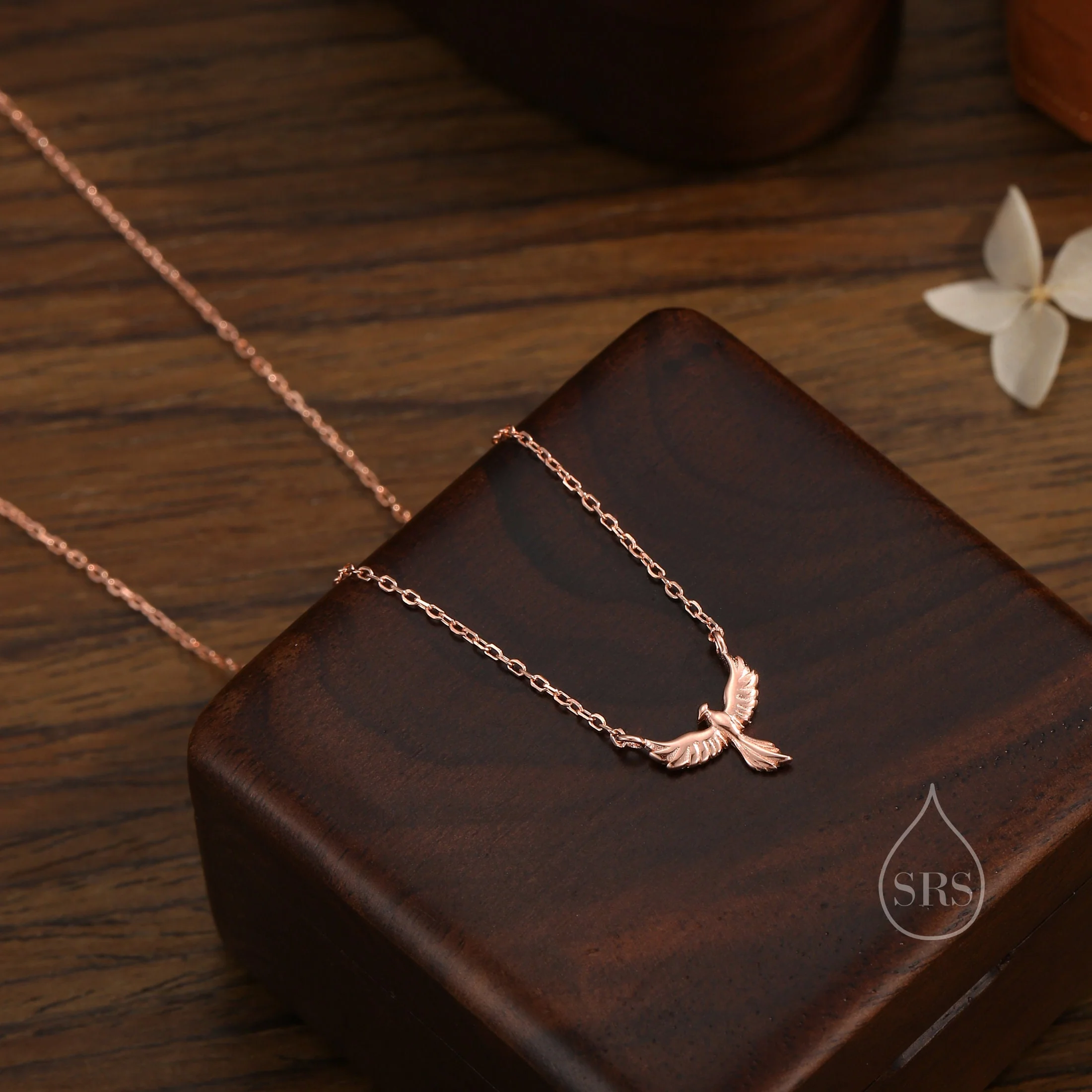 Phoenix Pendant Necklace in Sterling Silver, Phoenix Bird Necklace, Silver or Gold or Rose Gold - Cute Quirky and Fun Jewellery - Image 4