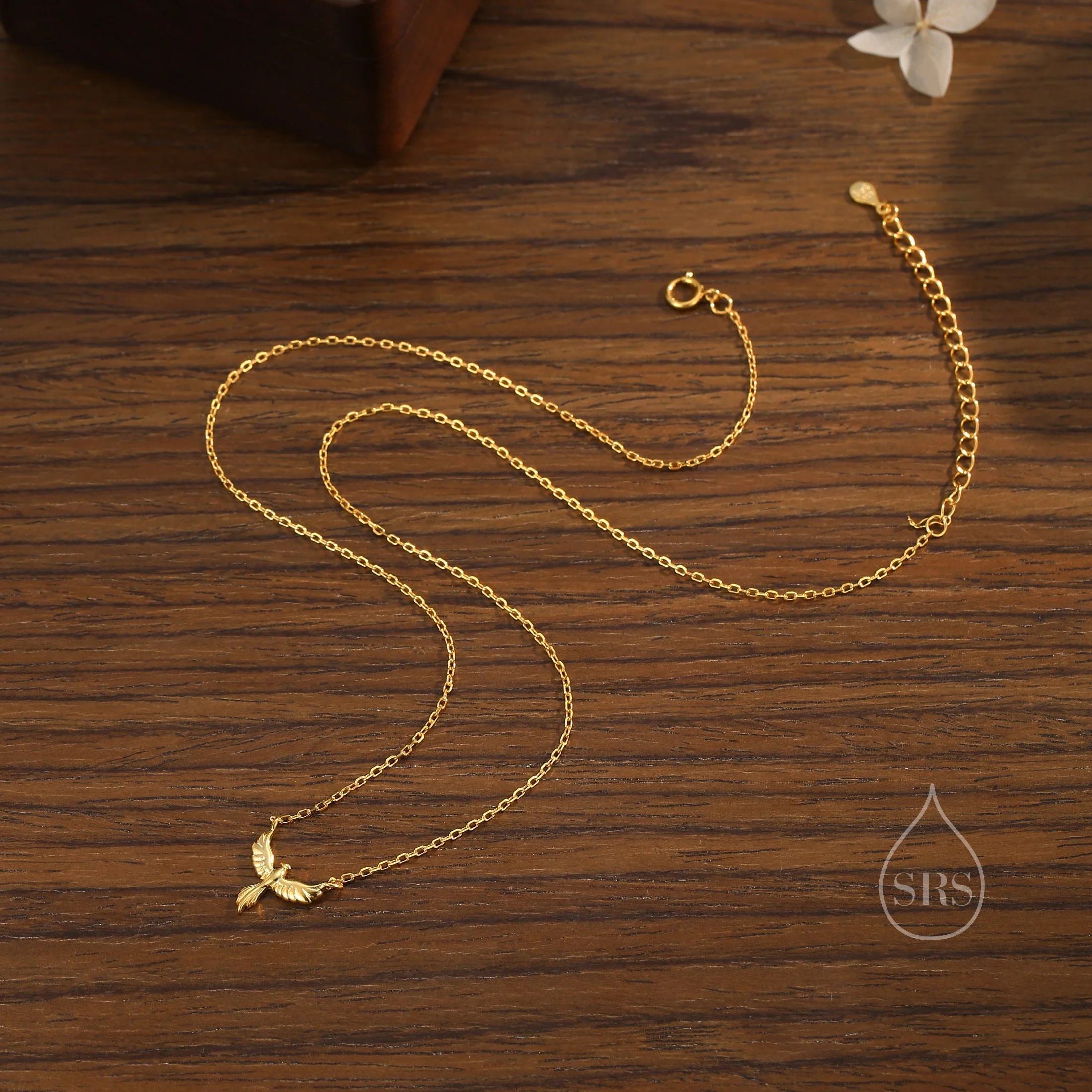Phoenix Pendant Necklace in Sterling Silver, Phoenix Bird Necklace, Silver or Gold or Rose Gold - Cute Quirky and Fun Jewellery - Image 5