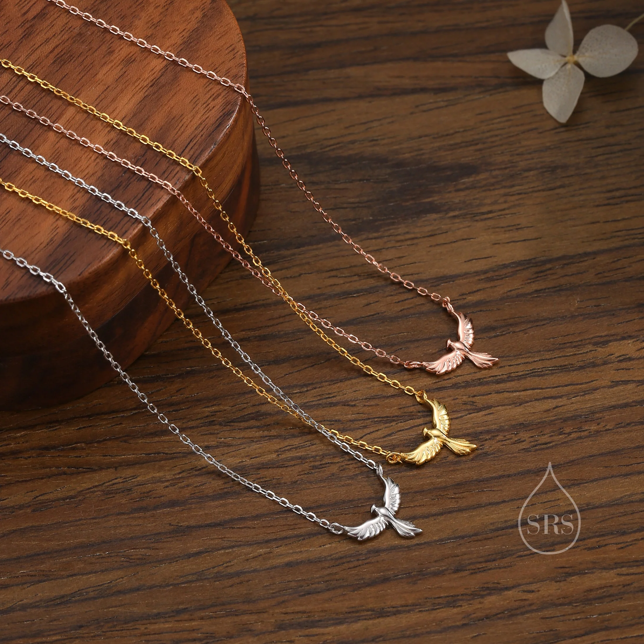 Phoenix Pendant Necklace in Sterling Silver, Phoenix Bird Necklace, Silver or Gold or Rose Gold - Cute Quirky and Fun Jewellery - Image 6