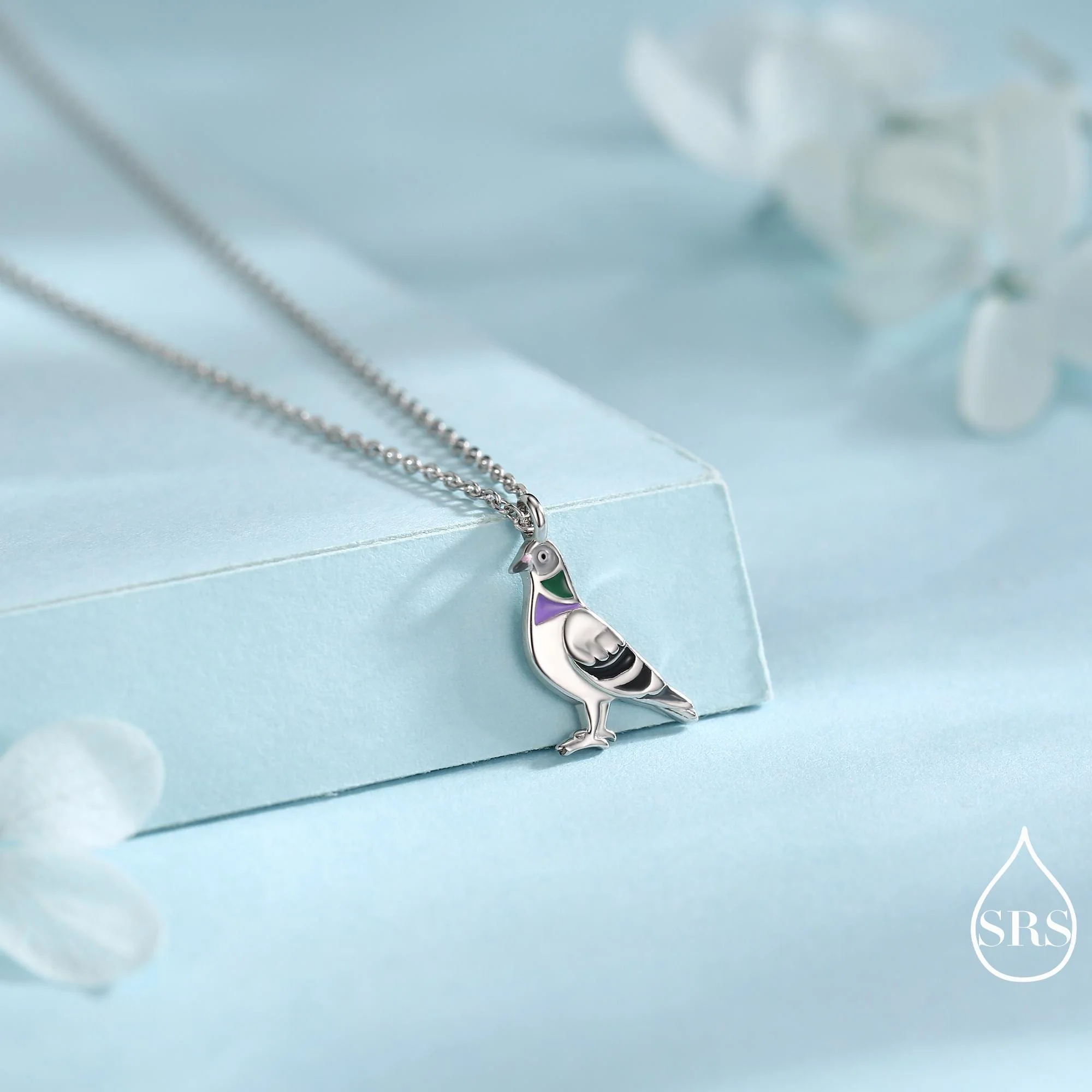 Pigeon Pendant Necklace in Sterling Silver, Pigeon Pendant, Cute Pigeon Necklace, Bird Necklace, Nature Inspired - Image 3