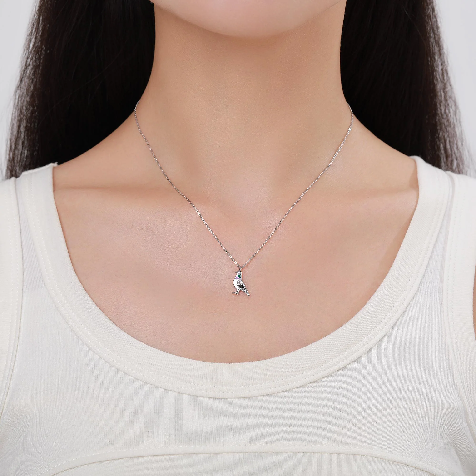 Pigeon Pendant Necklace in Sterling Silver, Pigeon Pendant, Cute Pigeon Necklace, Bird Necklace, Nature Inspired - Image 7