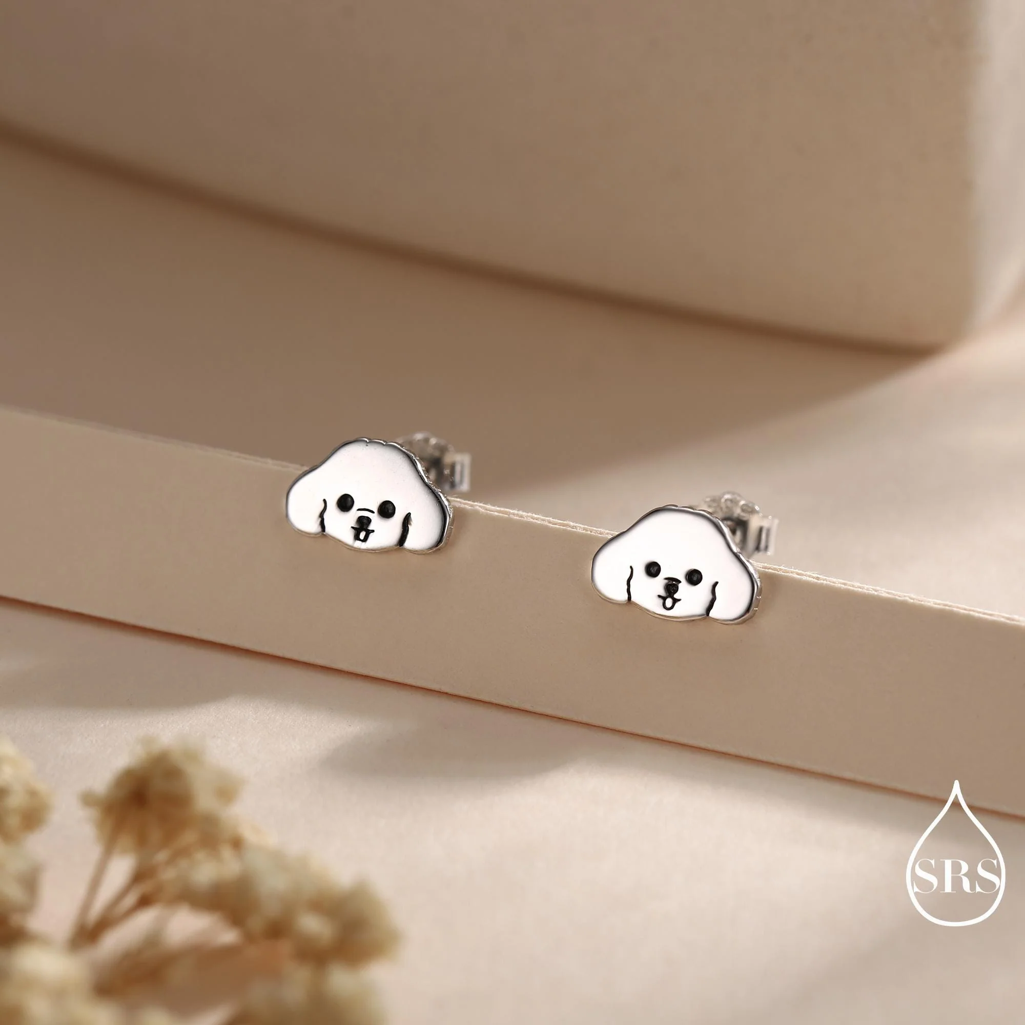 Poodle / Cockapoo Puppy Stud Earrings in Sterling Silver, Dog Earrings, Poodle Dog Earrings, Pet Lover, Dog Lover - Image 2