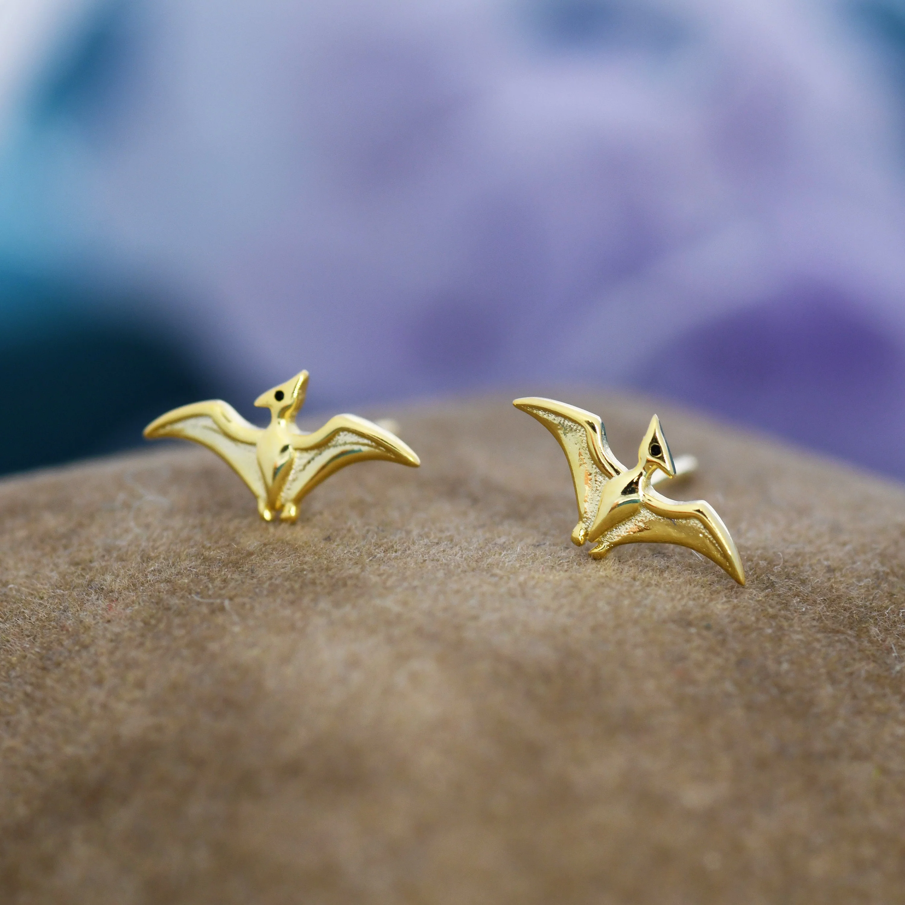 Extra Tiny Pterosaurs Flying Dinosaur Studs Earrings in Sterling Silver - Image 6