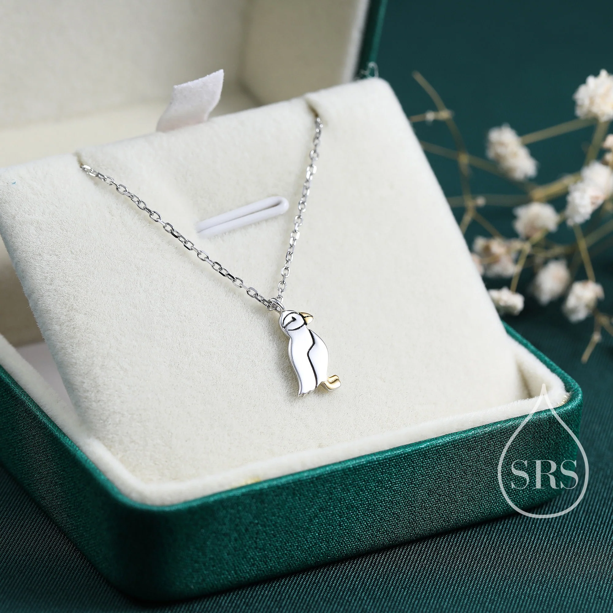 Puffin Bird Pendant Necklace in Sterling Silver, Cute Bird Necklace, Silver Bird Necklace - Image 11