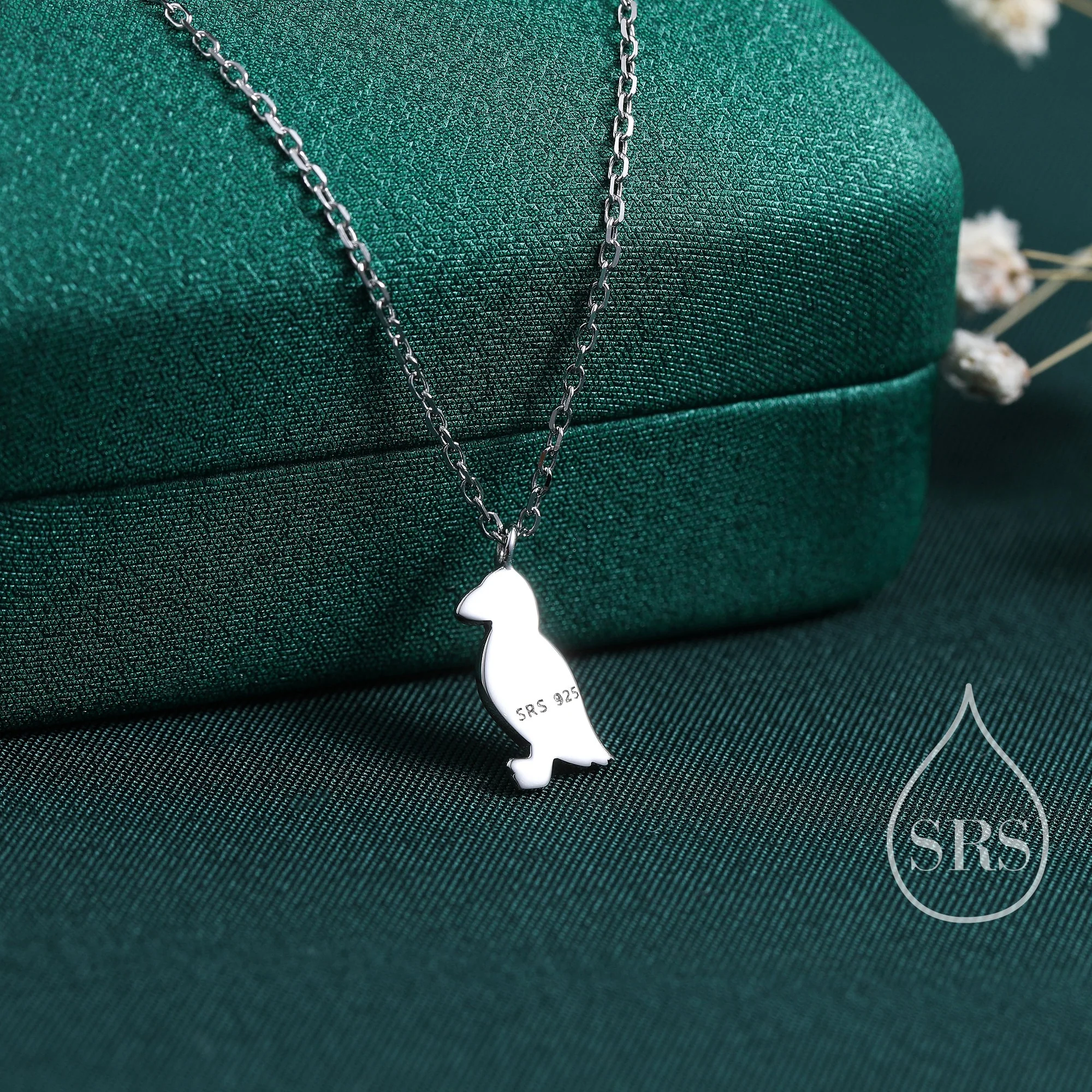 Puffin Bird Pendant Necklace in Sterling Silver, Cute Bird Necklace, Silver Bird Necklace - Image 4