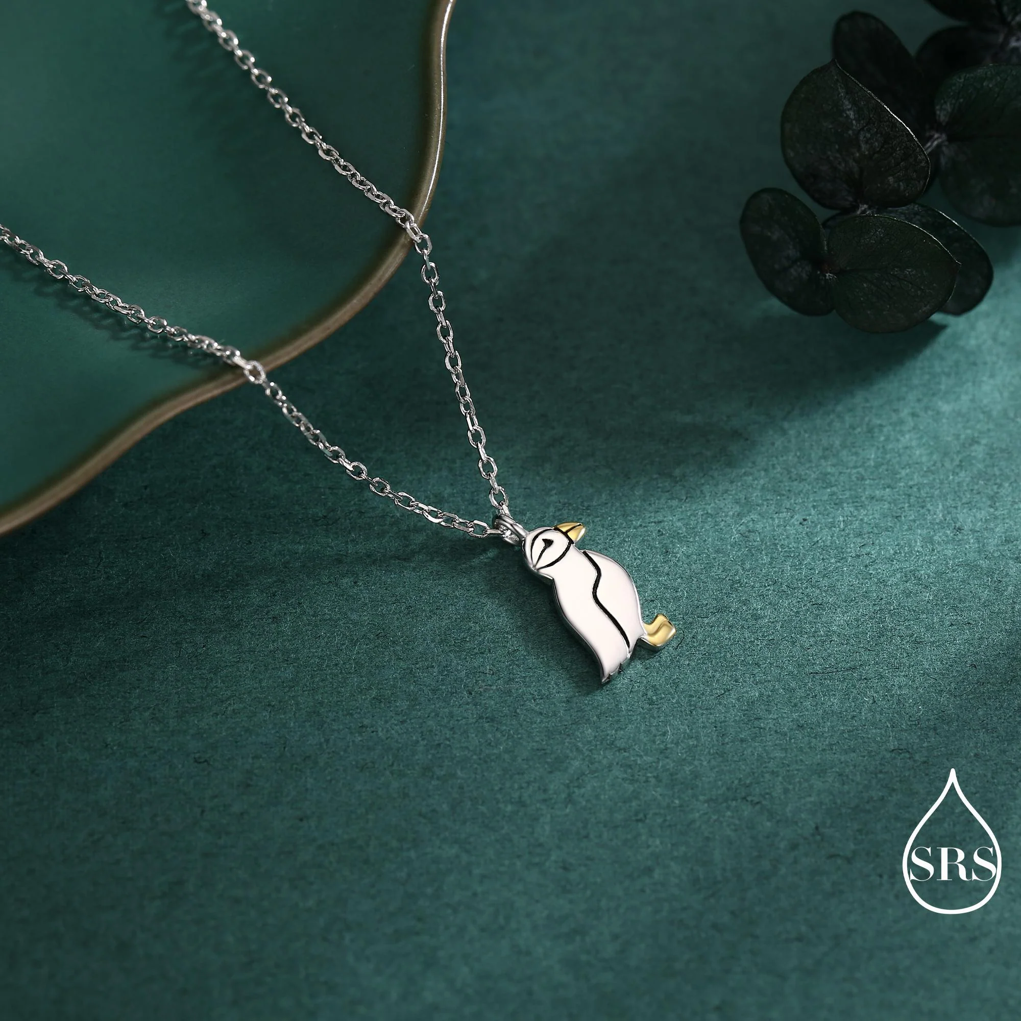 Puffin Bird Pendant Necklace in Sterling Silver, Cute Bird Necklace, Silver Bird Necklace - Image 6