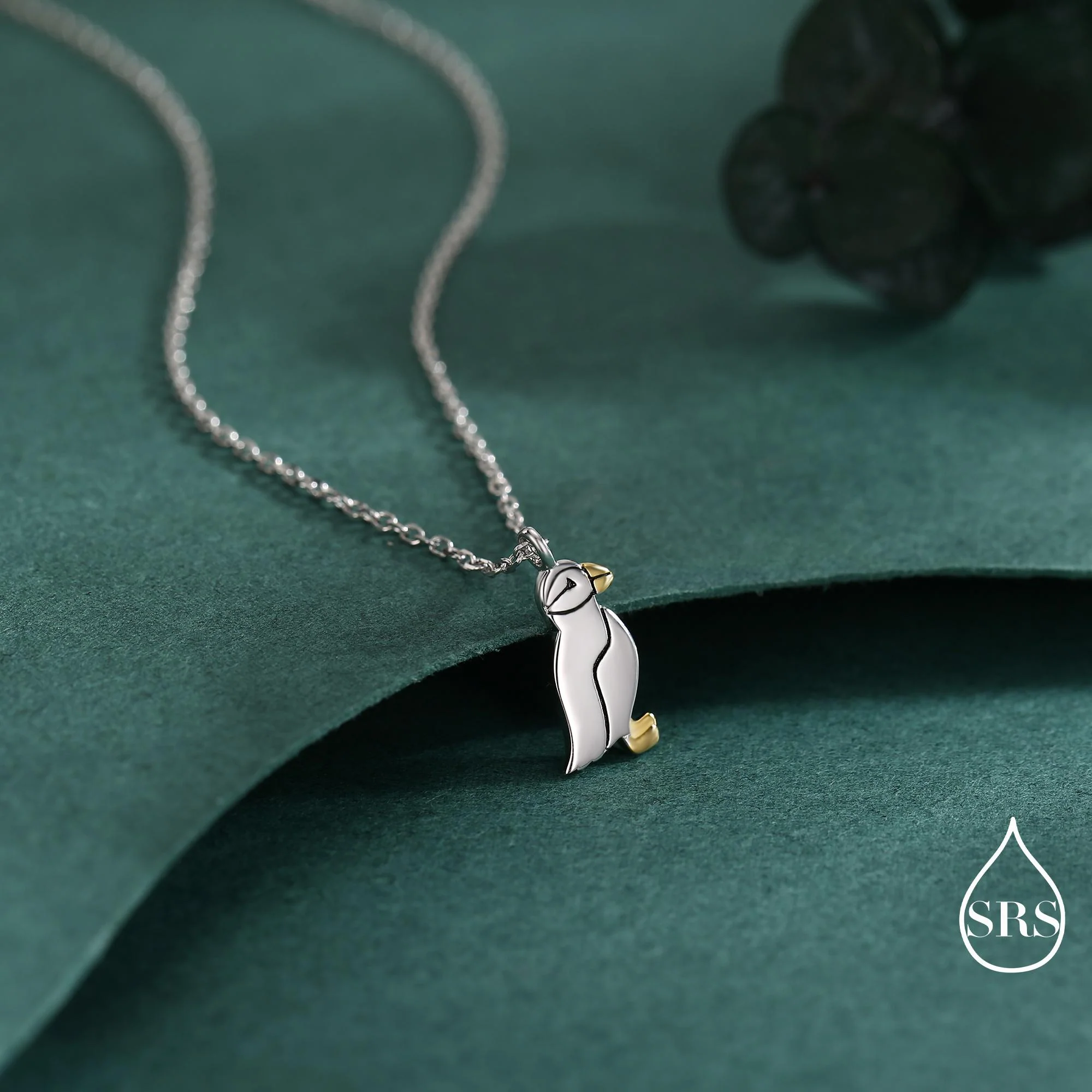 Puffin Bird Pendant Necklace in Sterling Silver, Cute Bird Necklace, Silver Bird Necklace - Image 7