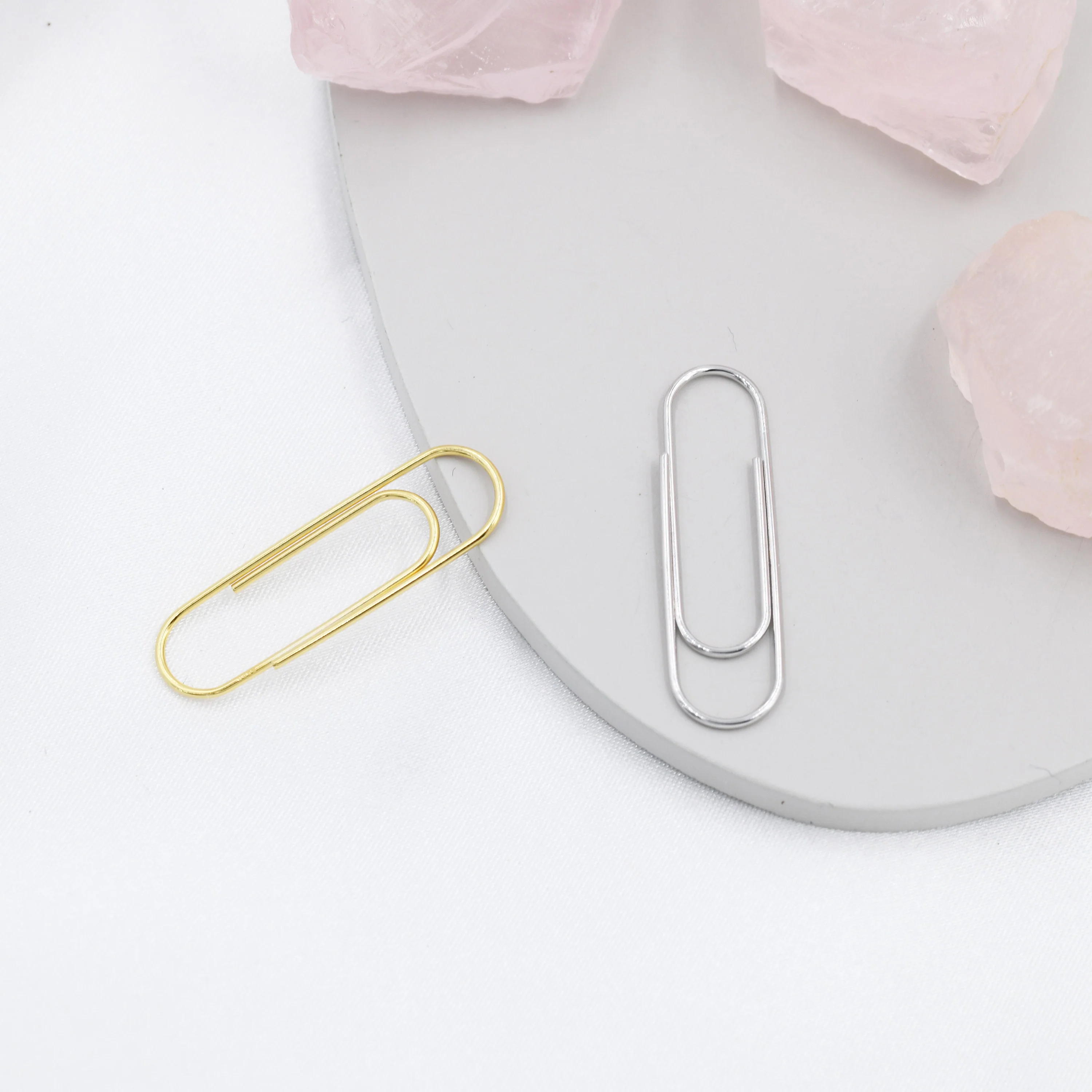 Quirky Paperclip Earrings in Sterling Silver, Silver or Gold, Fun Earrings, Pull Through Hoop Earrings - Image 2