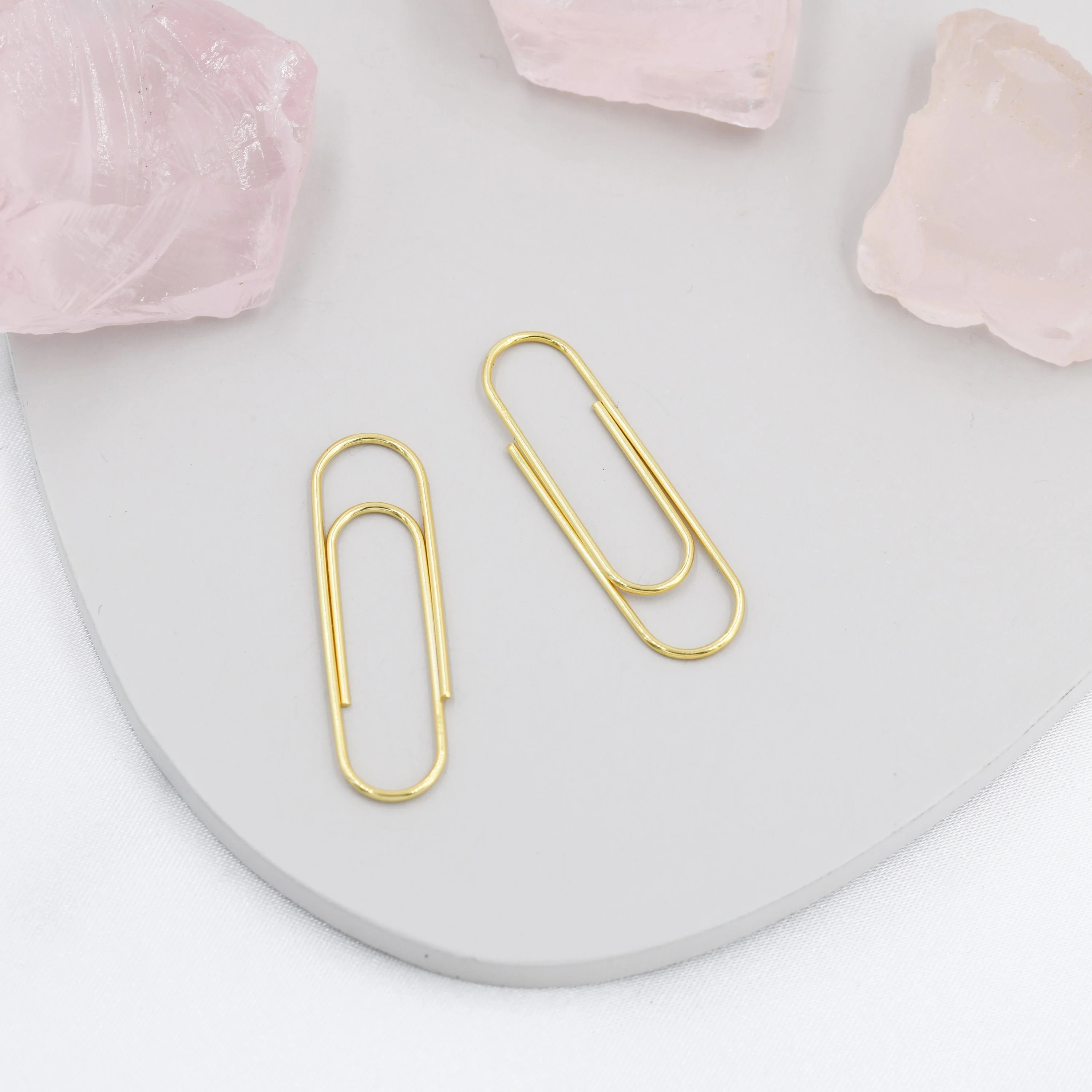 Quirky Paperclip Earrings in Sterling Silver, Silver or Gold, Fun Earrings, Pull Through Hoop Earrings - Image 4